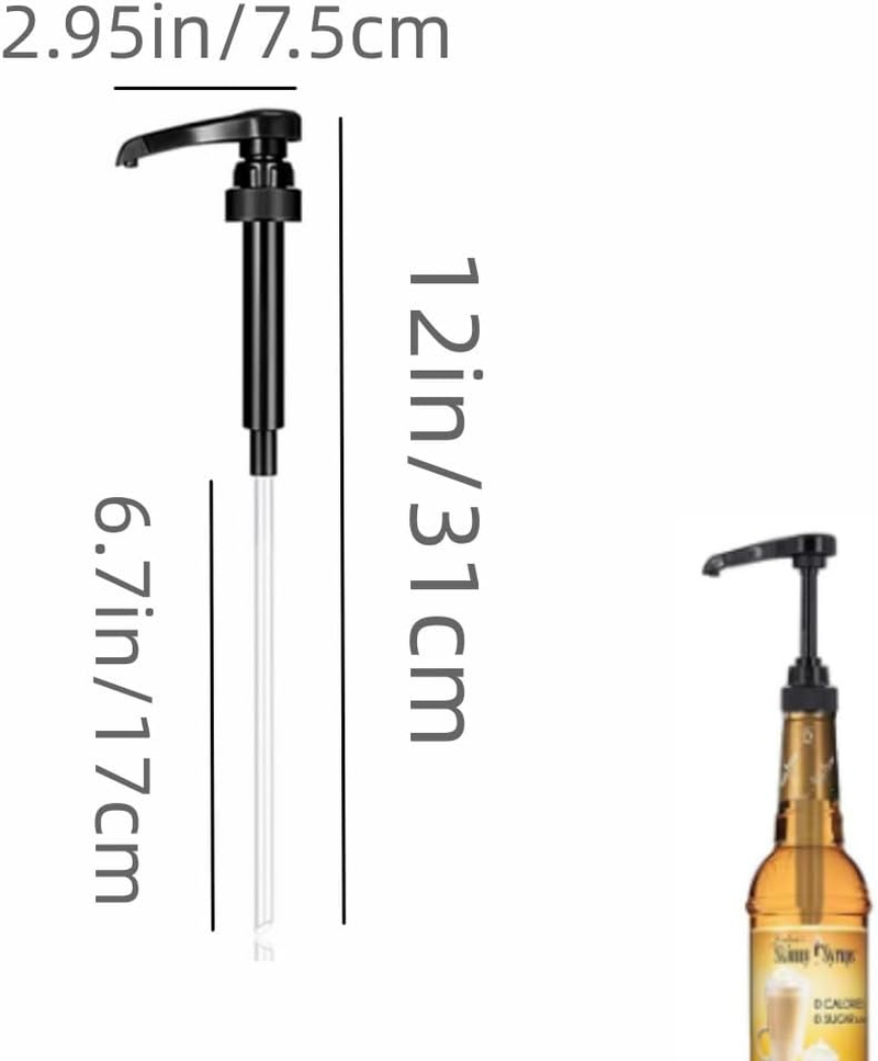 HIDOSNG Coffee Syrup Pump, 6Pcs Black Dispenser for Coffee Syrup Bottle Pump Dispenser, 750Ml Coffee Pump Dispenser Caramel Syrup Pumps Maple Syrup Dispenser image number 6