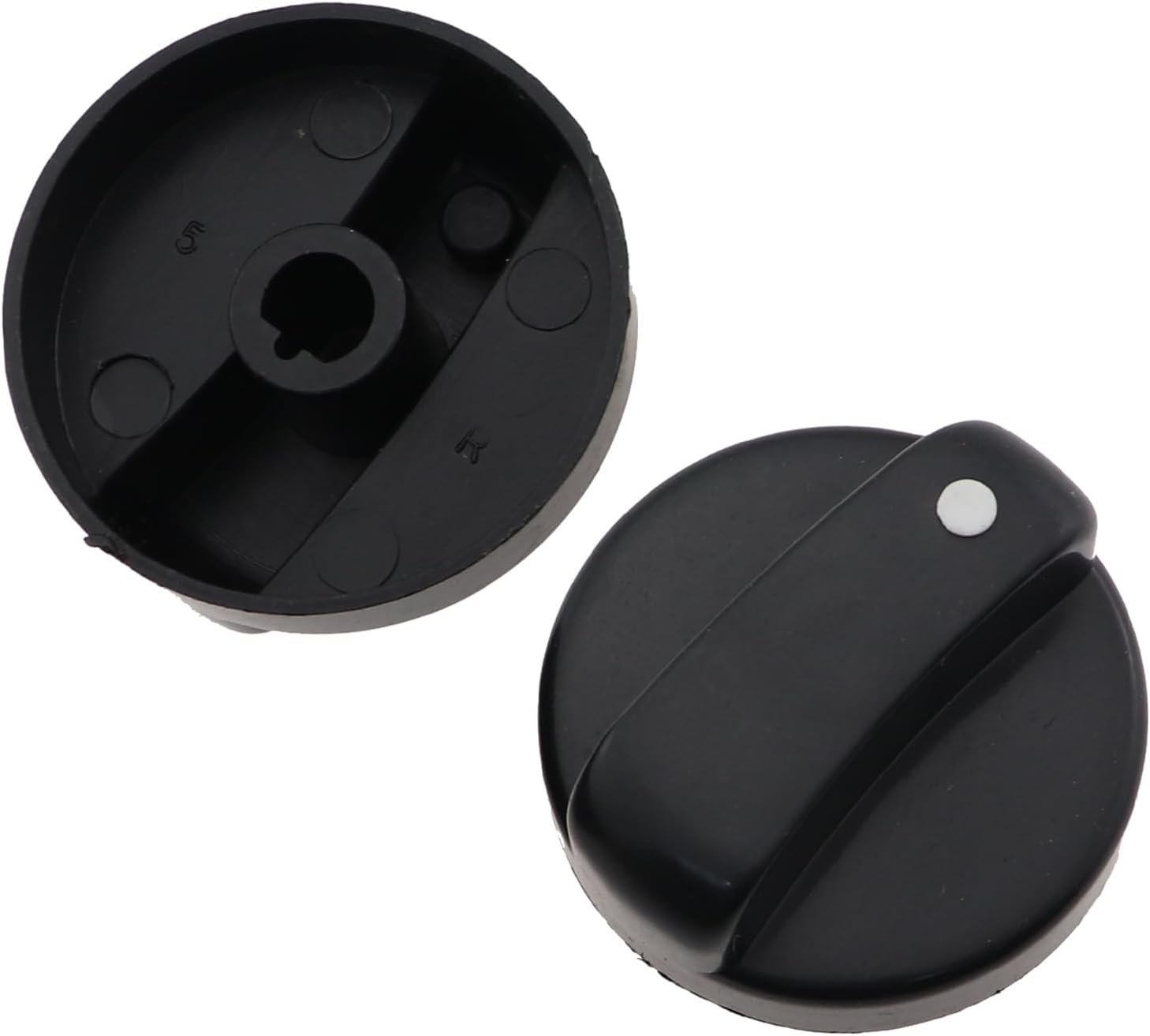 Caishun 4PCS 1.7 Inch Black Patio Heater Control Knob Universal Control Knob Replacement Part Patio Heater Plastic Control Knob Protector Natural Gas Cooktop Accessory for Fireplaces and Gas Grills image number 4