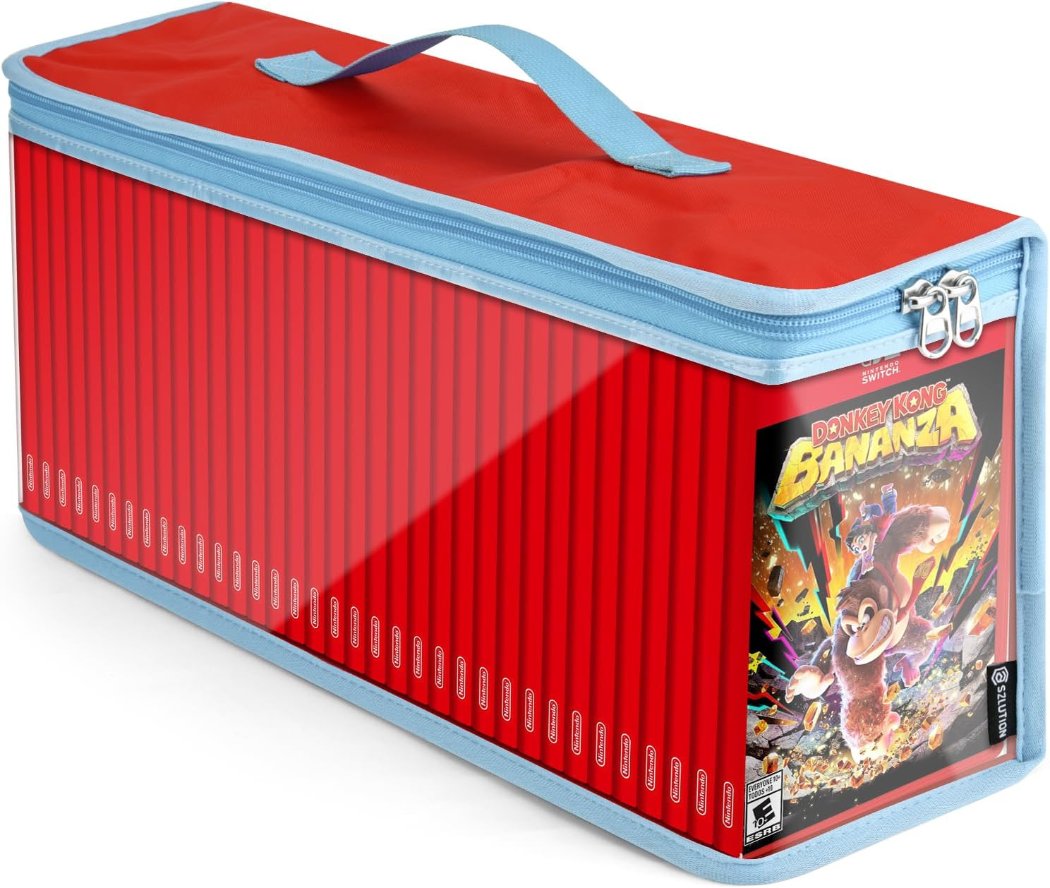 CASZLUTION Game Disc Storage Bag for Nintendo Switch Games, Portable Carrying Case Holds up to 35 Switch Games, TPU Clear Organizer Case for Switch Game Collectors - Black