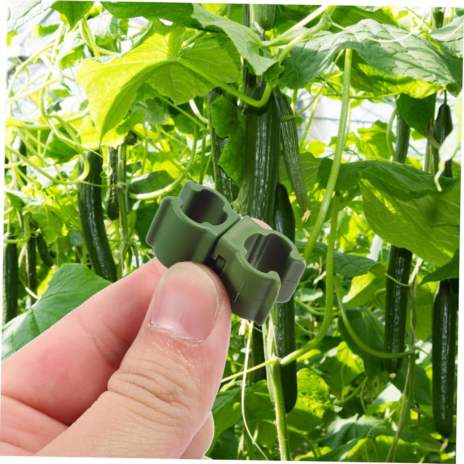 MERRYHAPY 10Pcs Plastic Plant Clip Shape for Gardening Clamps Grafting Plant Clip Garden Supplies Use in Plant Sticks Flower Clips Plant Hooks Garden Hanging image number 1