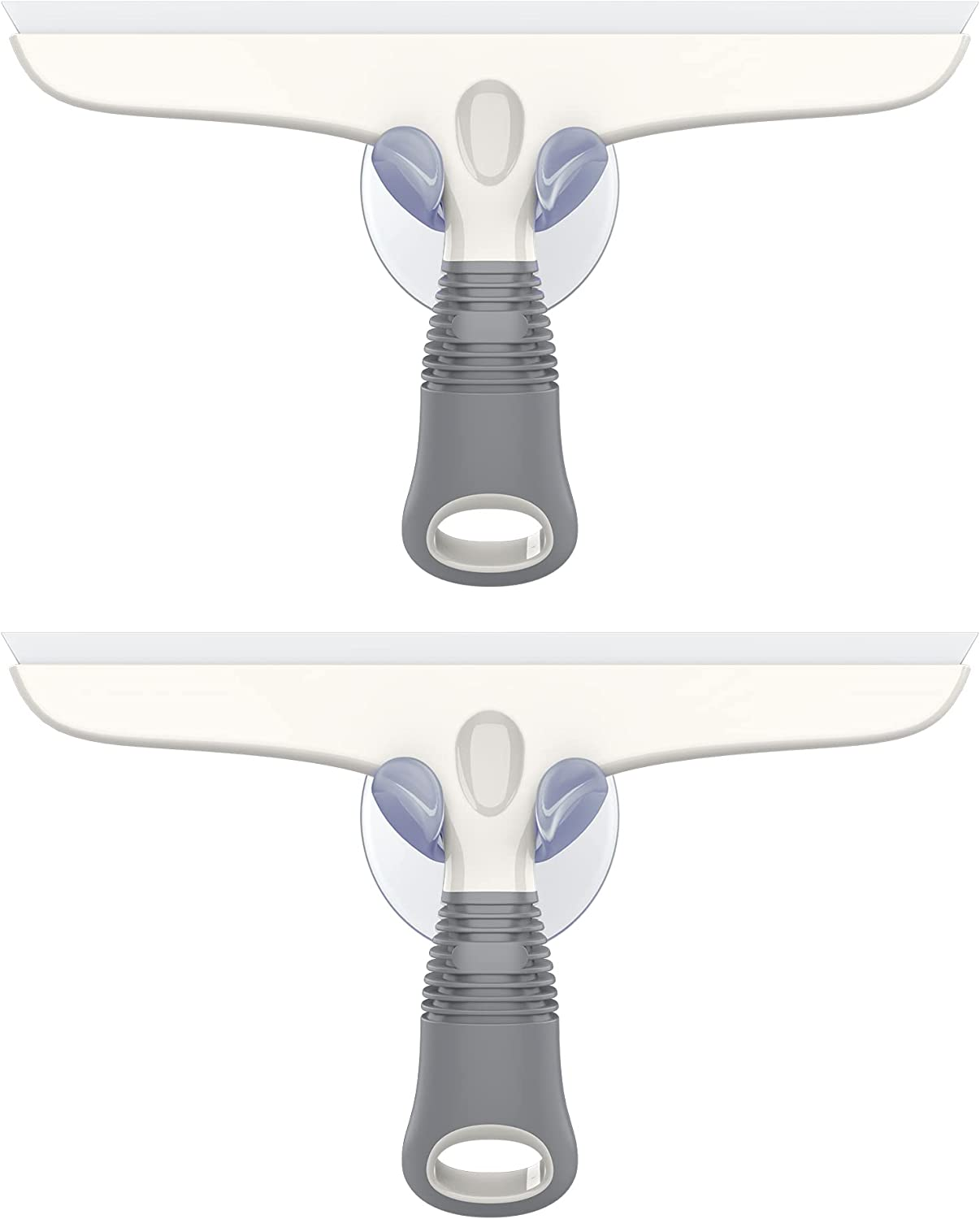 MR.SIGA Multi-Purpose Squeegee for Window, Glass, Shower Door, Car, Heavy Duty Window Scrubber, Suction Hook Included, 10 Inch, White & Gray