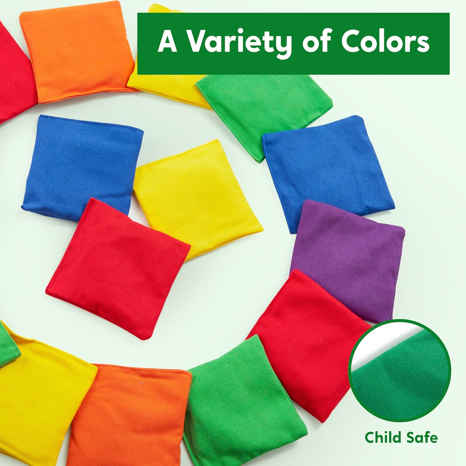 JOYIN 16 Pack Nylon Bean Bags 4.7 Inches Weather Resistant Fun Sports Outdoor Family Games Bean Bag Toss Carnival Toy Bean Bag Toss Game image number 1