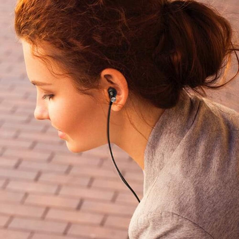 Single Side Earphone In-Ear Stereo to Mono Ear Bud,Metal Noise Isolating Earplugs with Mic, Spring Coil Reinforced Cord image number 5