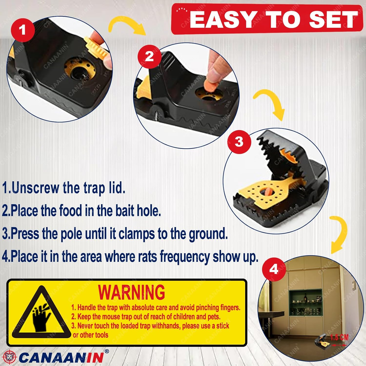 Rat Trap Mouse Trap That Work Multi Heavy-Duty Reusable Indoor-Outdoor Snap Trap Quick Effective Sanitary Safe, Pest Control for Rodent Mouse Mice (Upgrade Lage 6Pack) image number 1