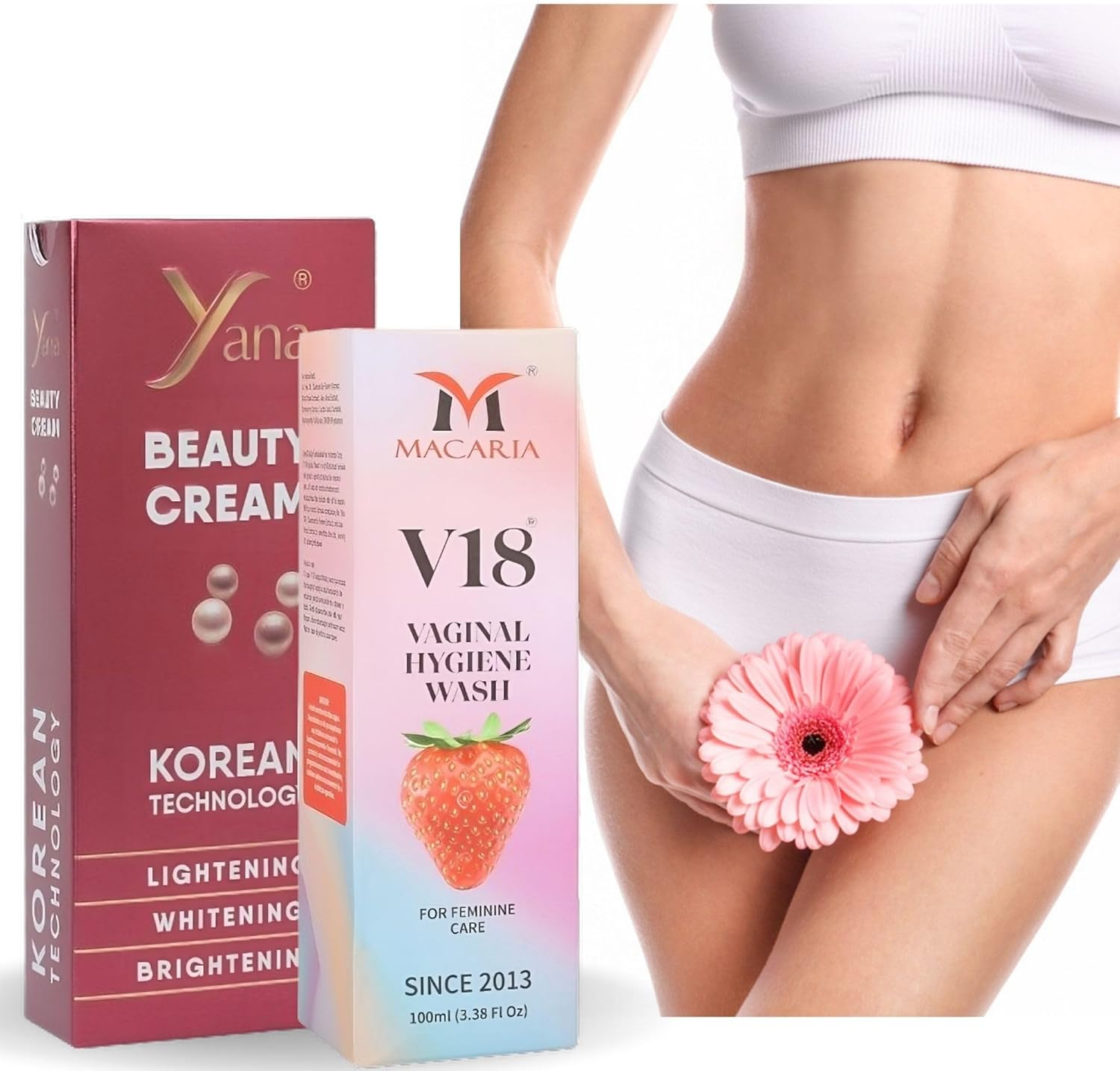 Yana Intimate Parts Whitening Brightening Lightening Cream for Intimate with V18 Hygiene Wash Whitening Soap Care image number 2