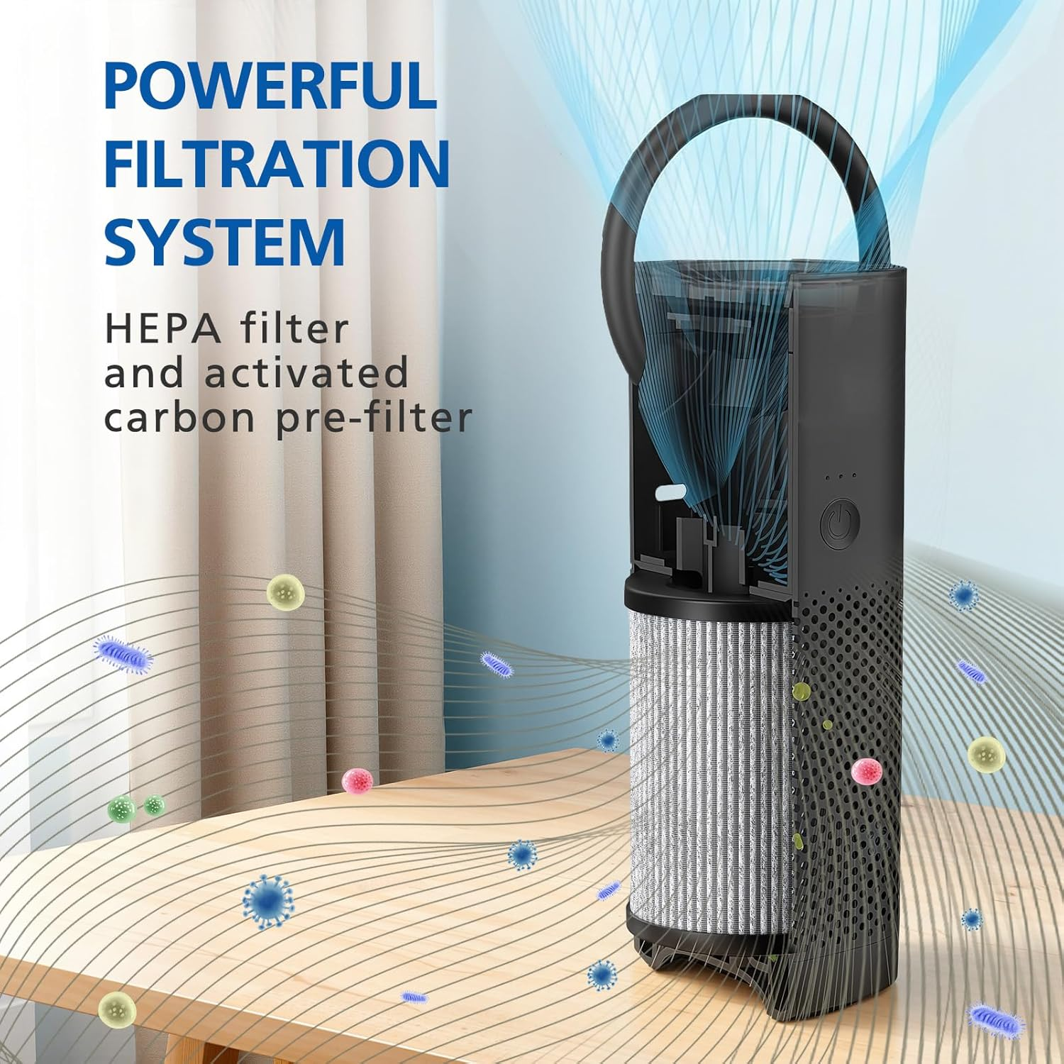 4 Pack Replacement Filters Compatible with Pure Enrichment Purezone Mini Portable Air Purifier PEPERSAP