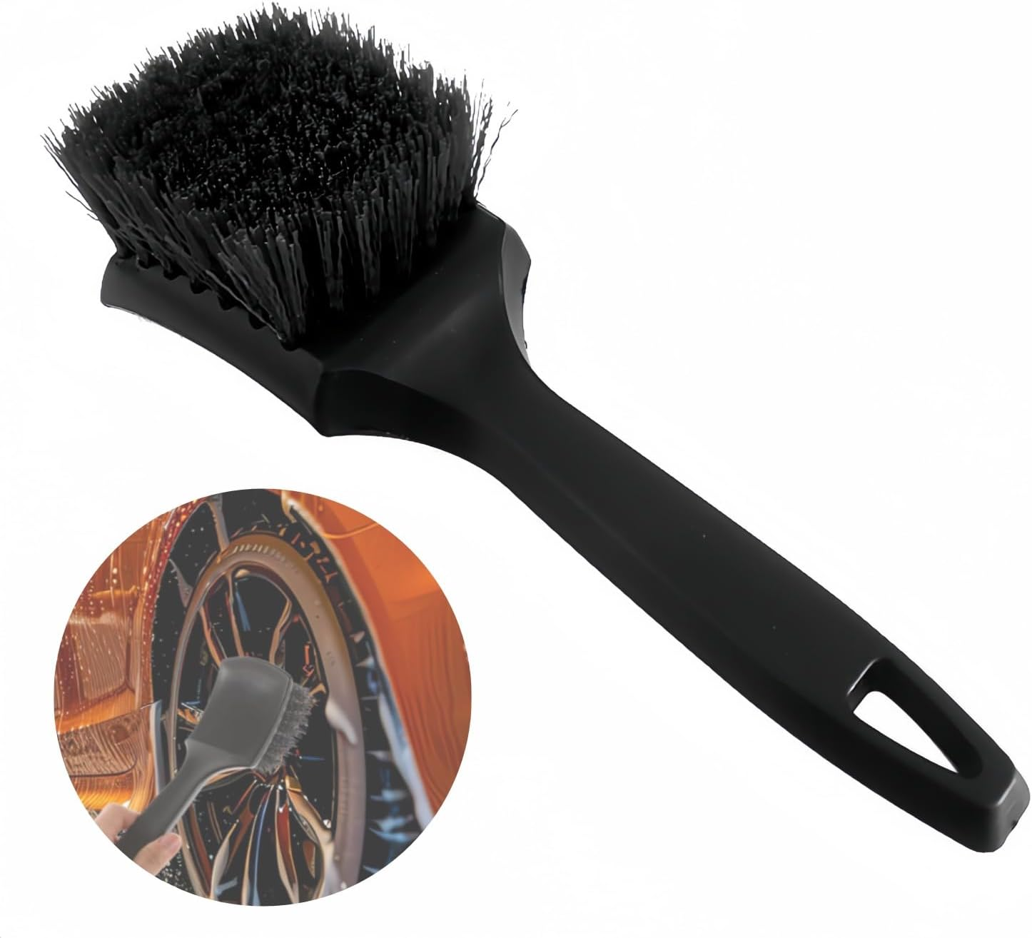 Automotive Cleaning Brush - Tire Brush, Wheel Cleaner, Car Carpet Brush, and Rim Brush for Exterior Washing image number 4