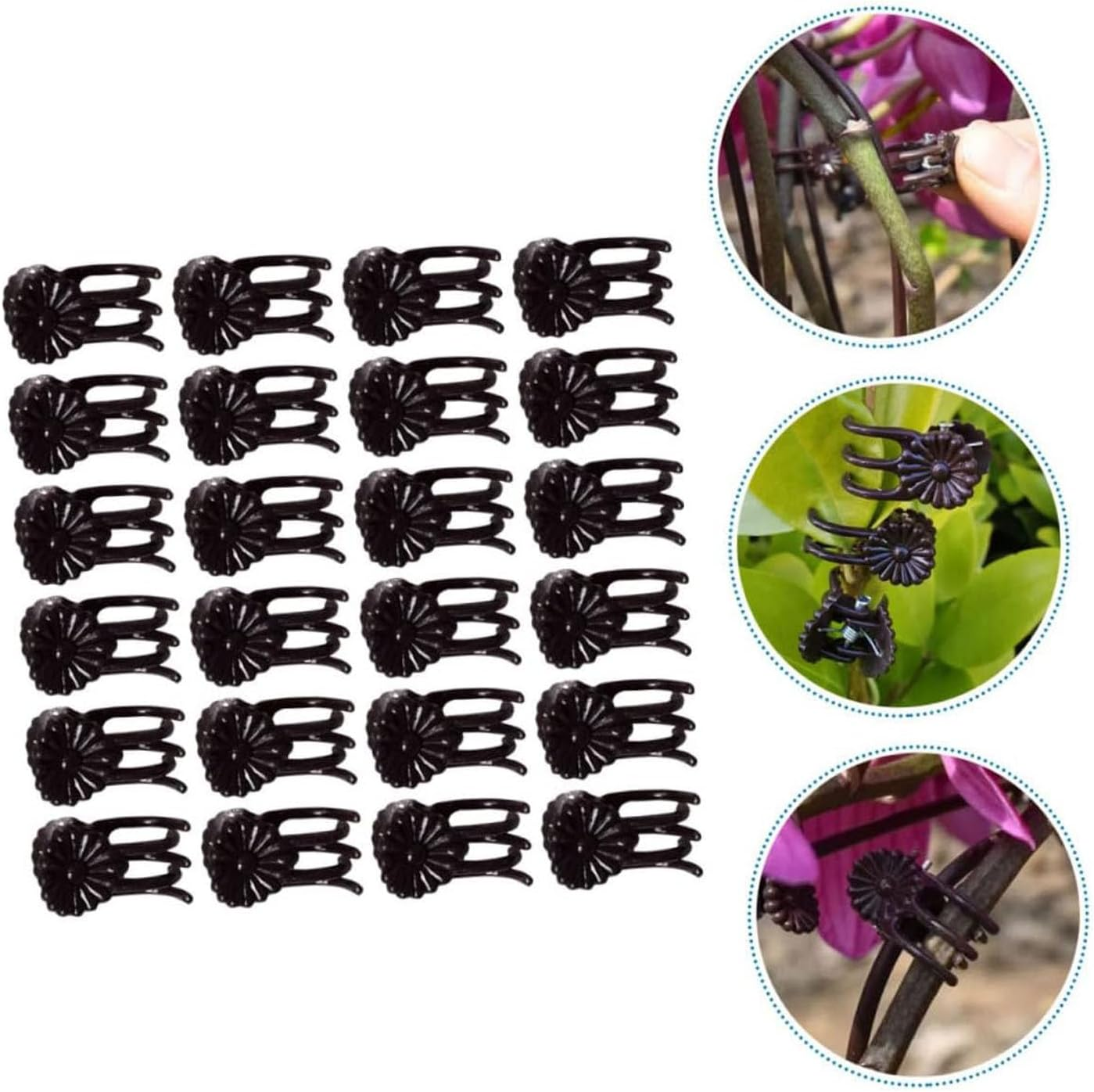 EOMECUIGAO Plant Orchid Clips 100 PCS Durable Garden Plant Clamps for Stems Branches Vines Secure Flowers Support Growth Prevent Drooping in Greenhouses Gardens Potted Plants（Dark Brown） image number 5