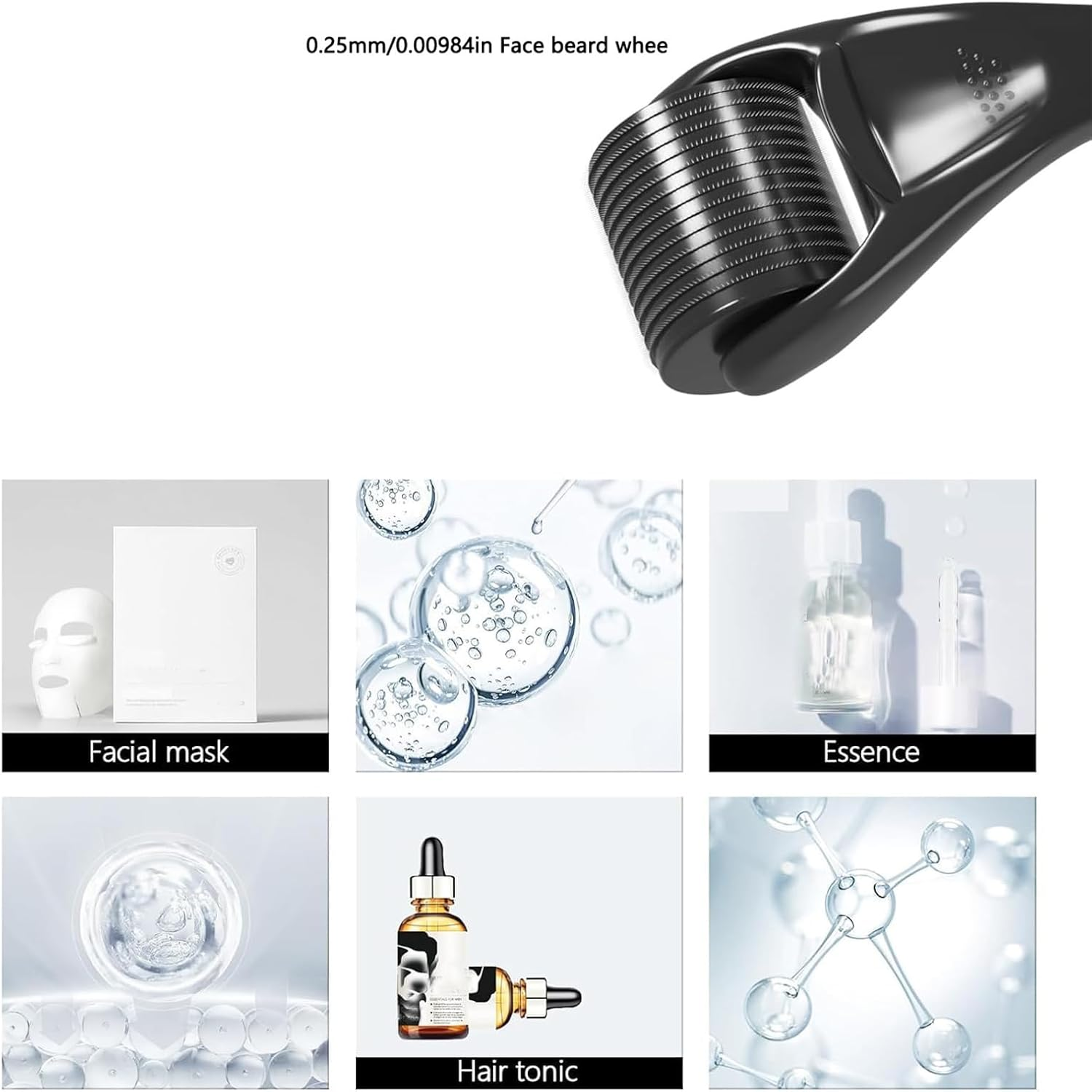 2PCS 0.5Mm Derma Roller for Face, Body & Beard, 540 Titanium Micro Needles for Hair Growth & Skin Rejuvenation, Stimulates Collagen, At-Home Microneedling Tool for Men & Women, Safe Painless (Purple) - Black image number 4