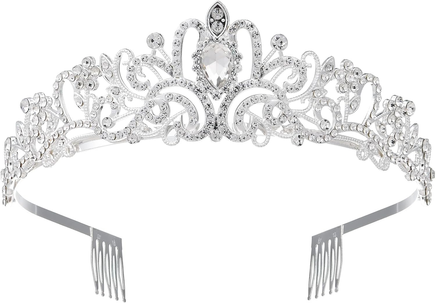 Crystal Crowns for Women, Tiara Hair Accessories Rhinestones Princess Headbands with Comb for Wedding Quinceanera Pageant Birthday Party