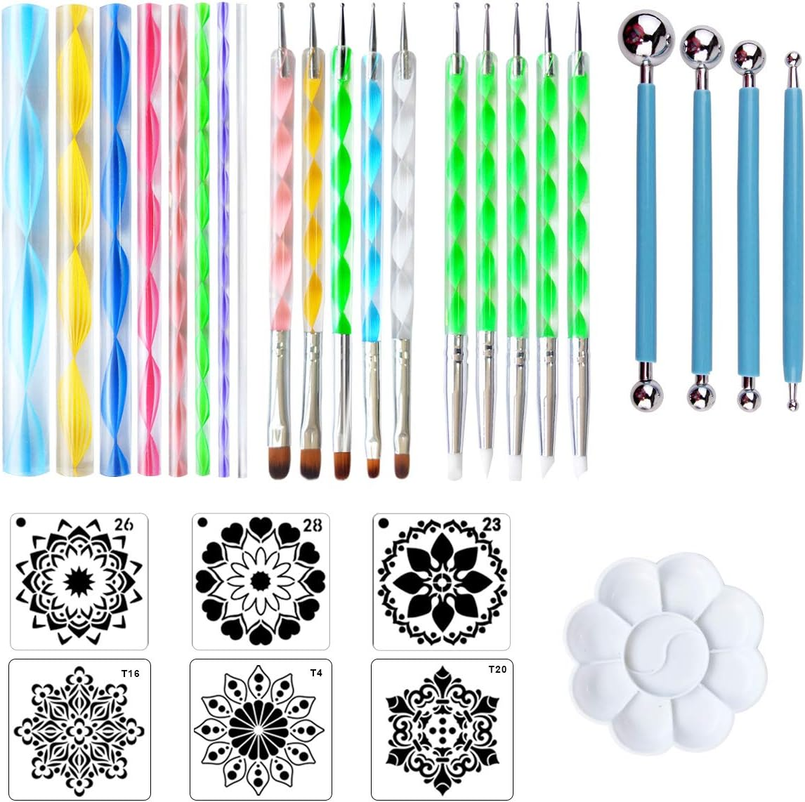 CH HAICHENG 30 PCS Mandala Painting Tools Mandala Dotting Tools for Painting Mandala Rocks, Nail Dotting and Art Drawing Supplies image number 5
