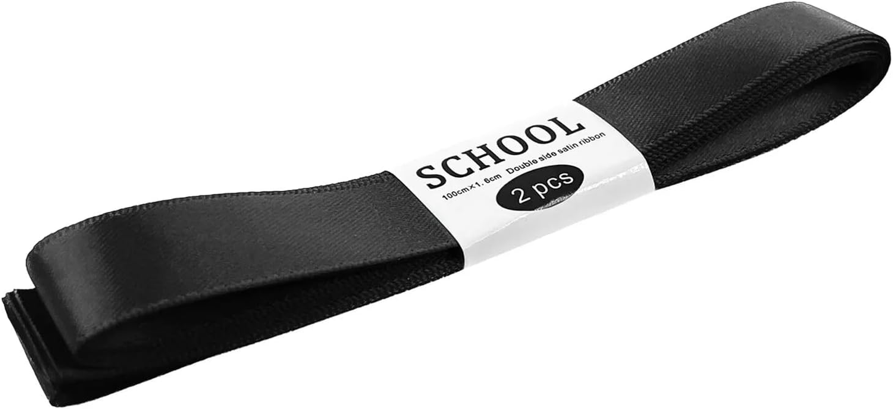 2Pcs Satin Ribbon Hair Bow Tie Double Side Kids Girls DIY Crafts School Colours (White)