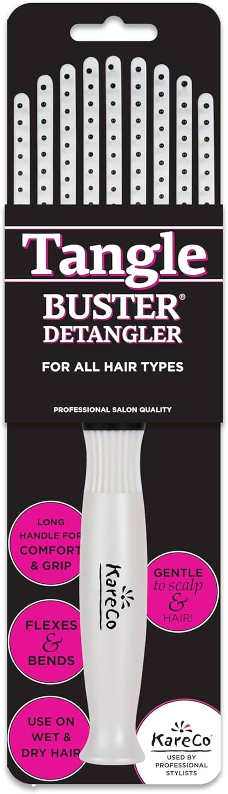Kareco Tangle Buster Brush, Detangler for All Hair Types, Pearl Color image number 1