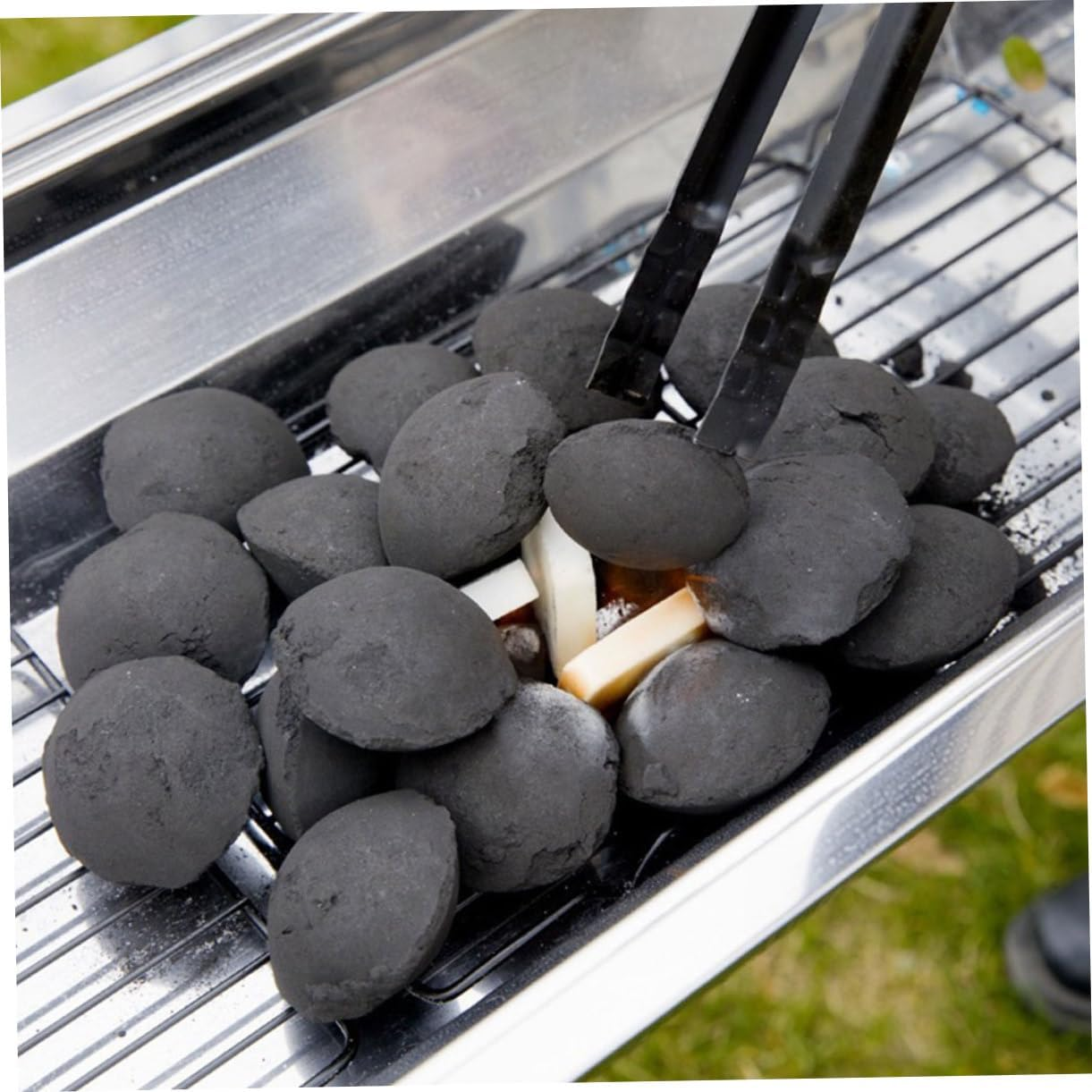 HANABASS 1 Pack BBQ Charcoal Organic Charcoal Briquette Hardwood Lump Charcoals Charcoal for Grilling Hardwood Briquettes Fireplace Charcoal Bamboo Charcoal Blend Camping Tool image number 2