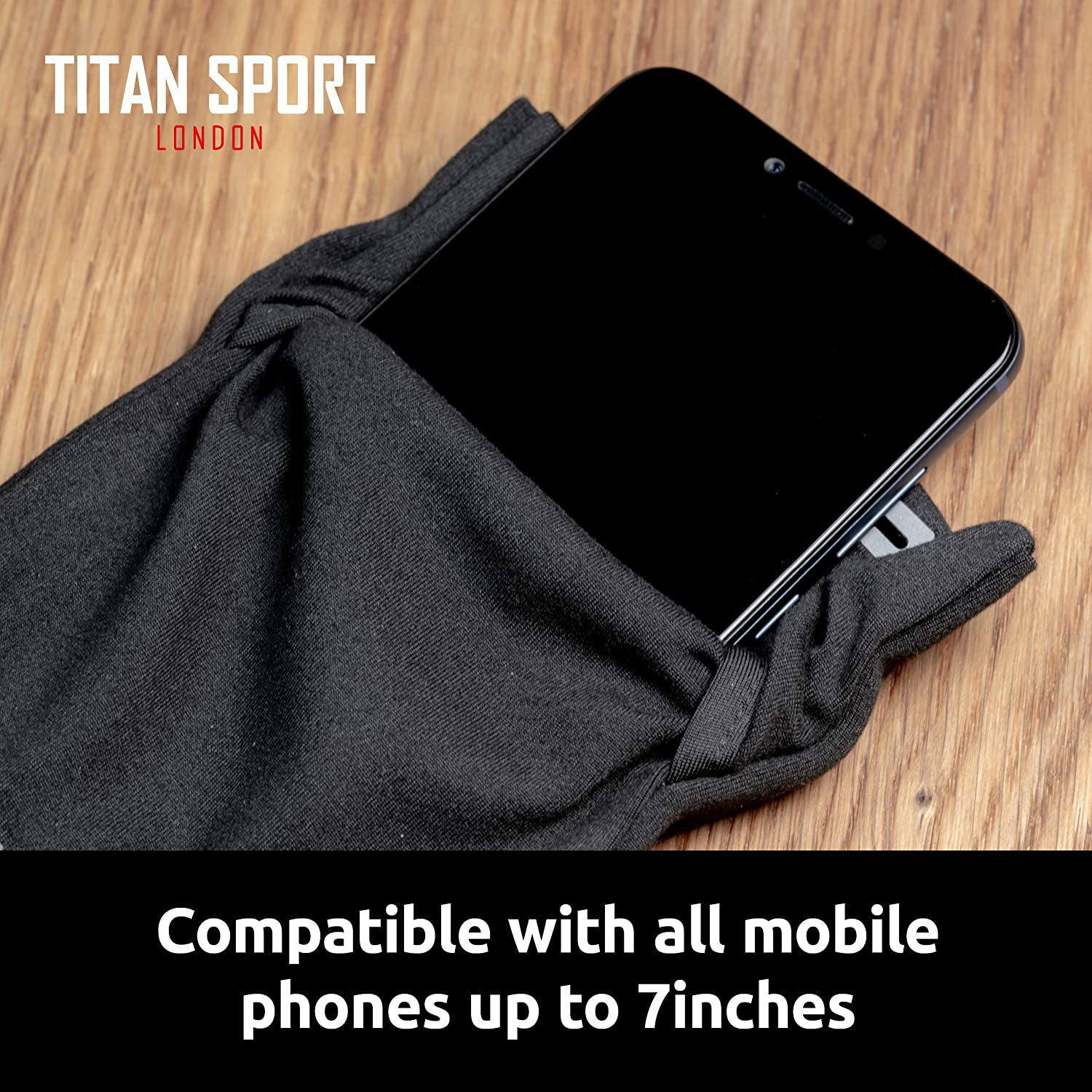 Titan Sport Mobile Phone Armband Universal Holder Sleeve, Running/Jogging/Gym/Sport Exercise Arm Bag for Adult Women & Men, Suitable for All Devices up to 7 Inches (Large) image number 3