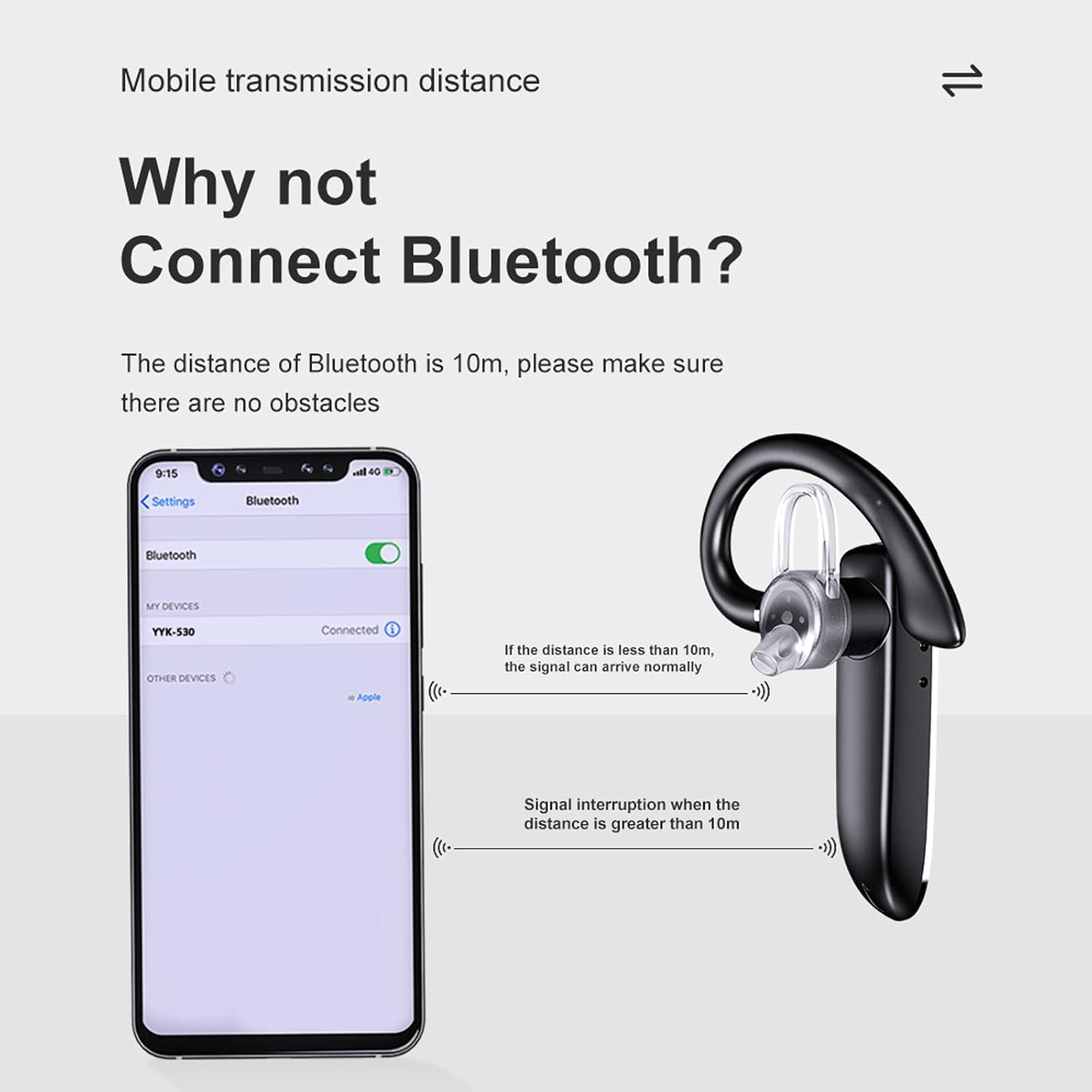 Bluetooth Headset with Microphone Hands-Free Bluetooth Ear Headset Bluetooth Mobile Phone In-Ear Headphones with Charging Case for Driving Business Office Wireless Headphones Earphones Hands-Free Kit image number 6