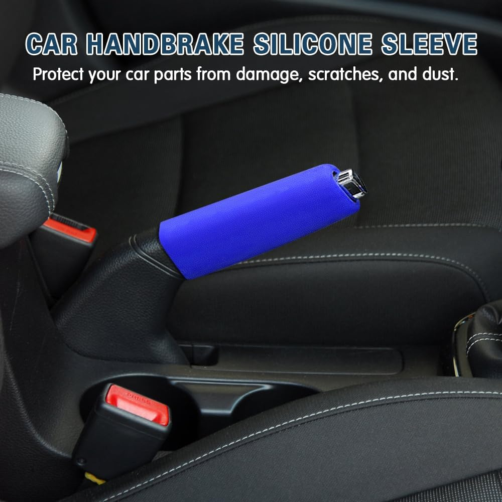 Car Handbrake Cover Gear Shift Knob Cover, Auto Comfortable Grip Handbrake Cover, Silicone Handbrake Cover for Most Vehicle Handbrake - Black image number 7