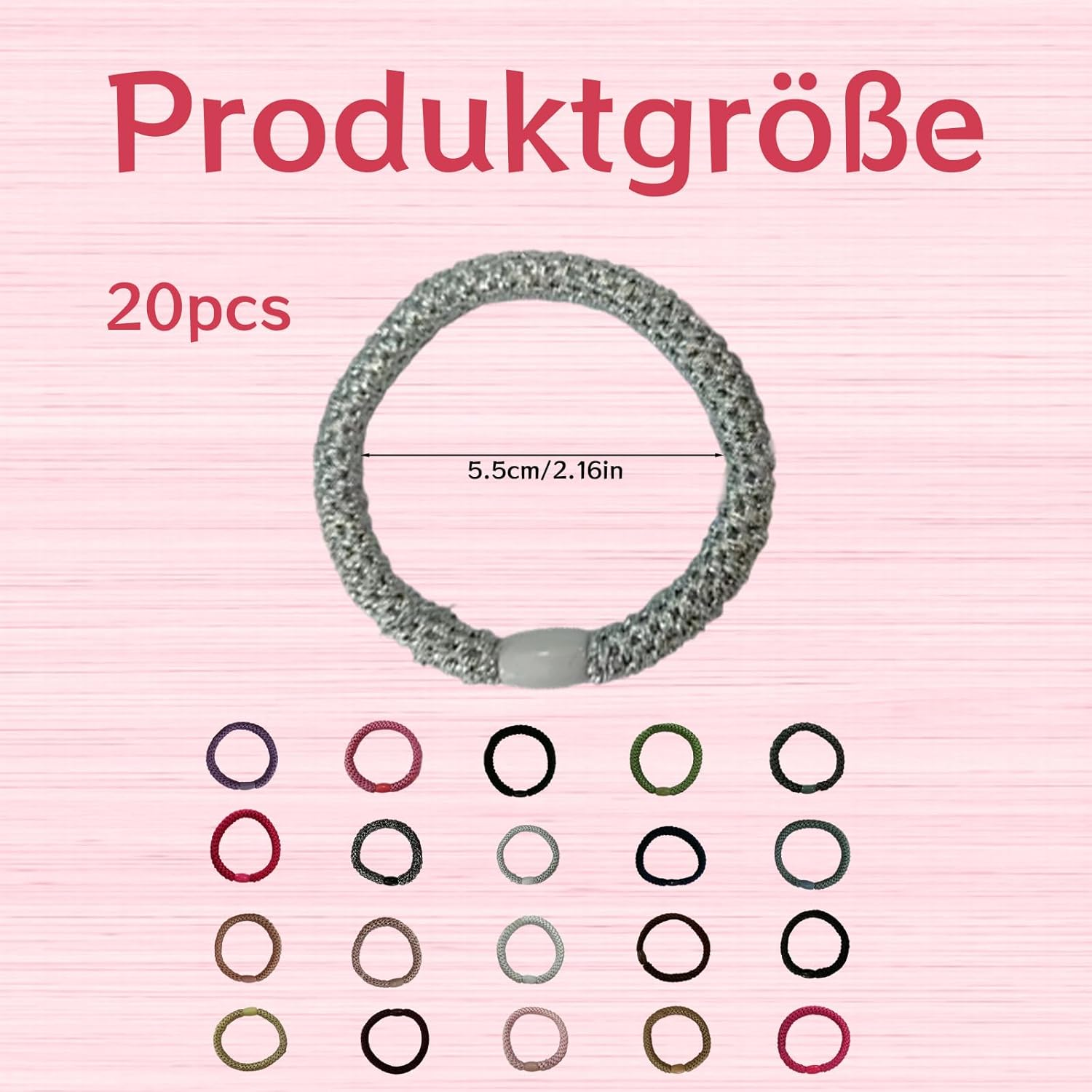 Pack of 20 Women'S Hair Bobbles, Elastic for Thick and Curly Hair, Multicoloured Hair Bands for Daily Styling, Women'S Accessories, Travel and Outdoor Activities image number 6