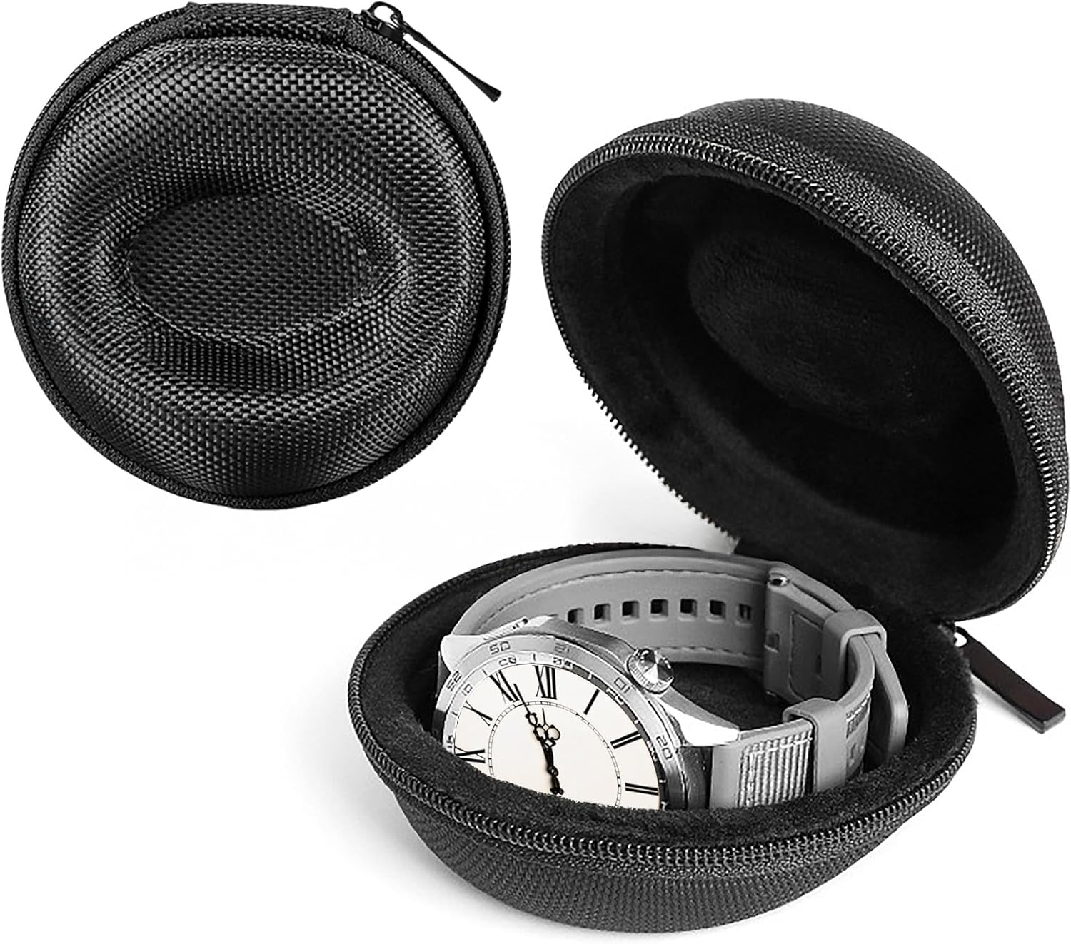 1 Slot Watch Travel Case, Single Watch Box for Men Women, Fits All Wristwatches and Smart Watches up to 50Mm, Portable Watch Box Organizer Storage Case image number 4