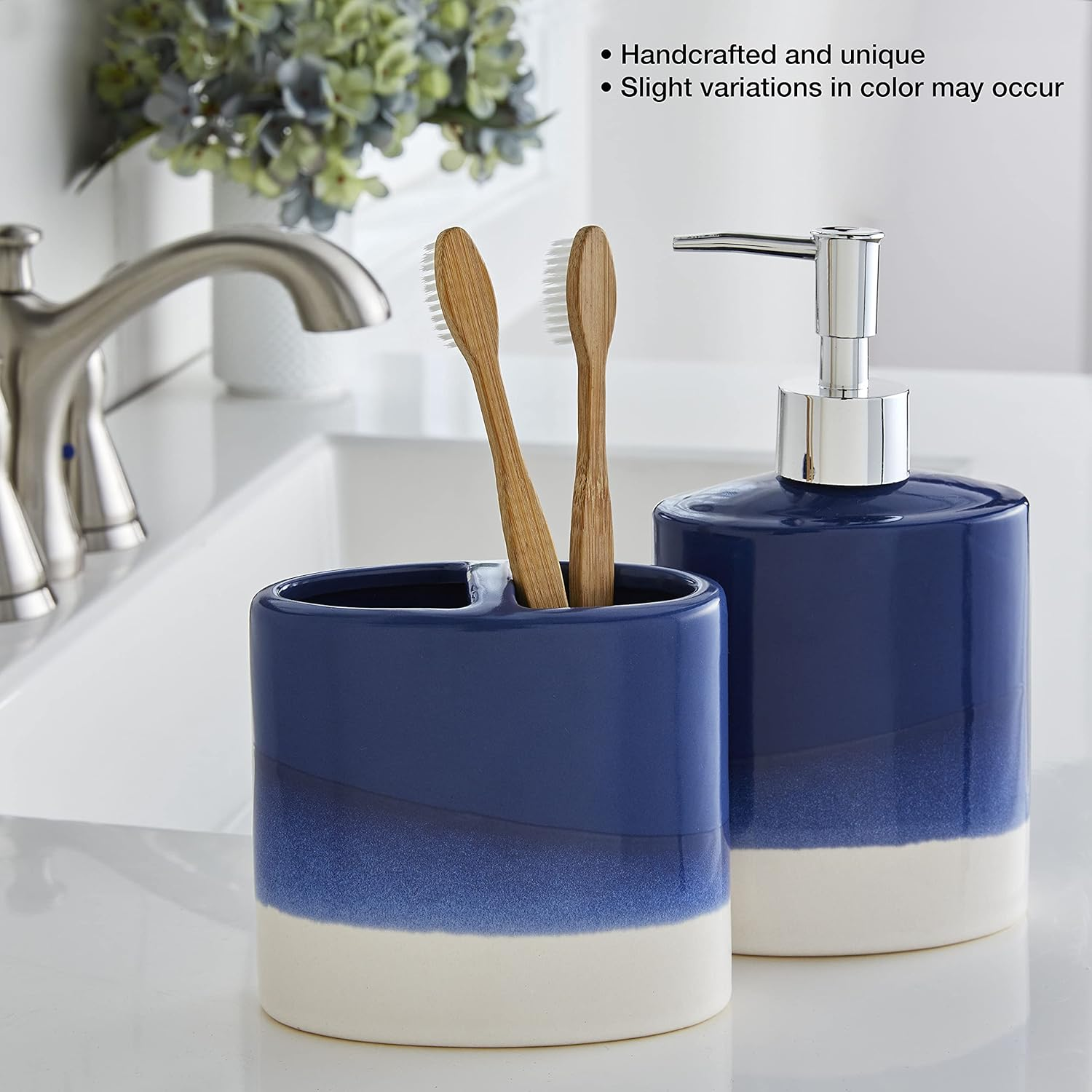 SKL Home by Saturday Knight Ltd. Alanya Lotion Dispenser, Blue image number 3