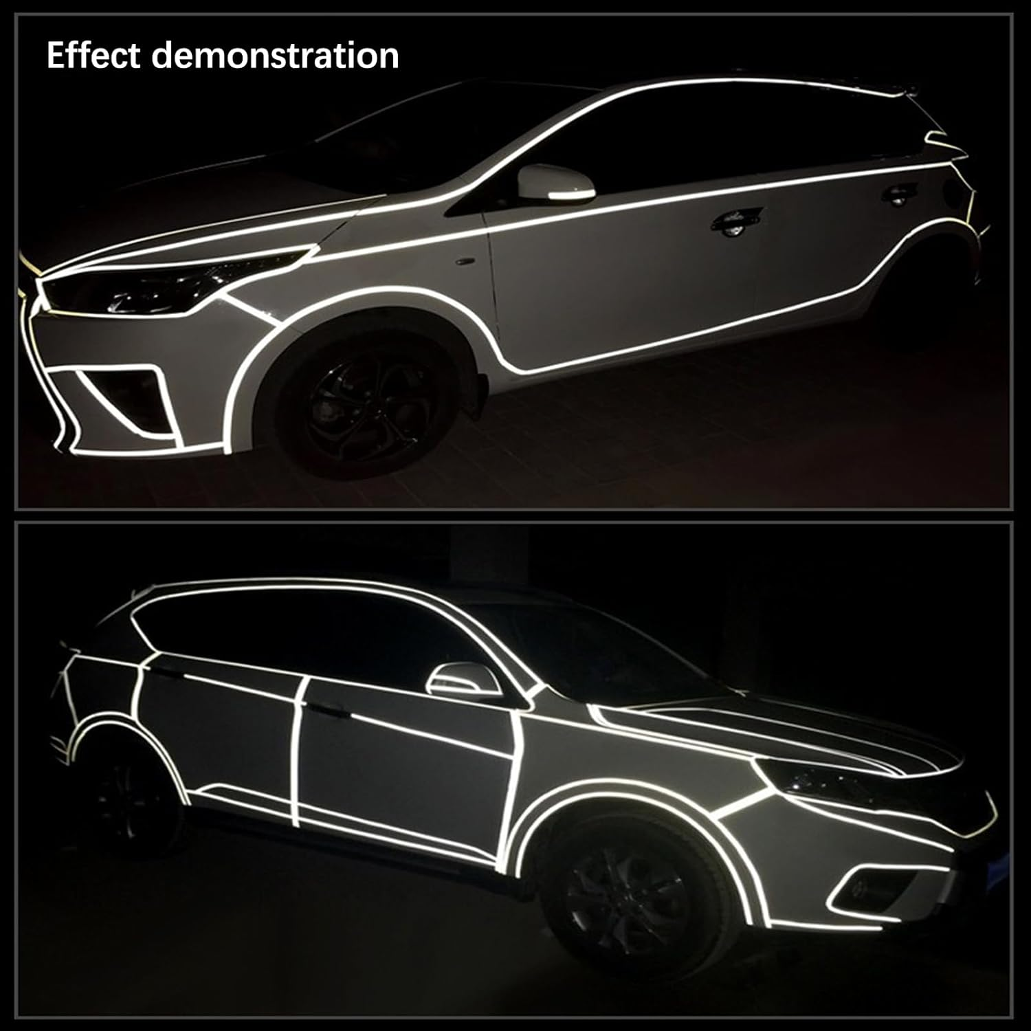 8M White Reflective Tape - Reflective Tape for Safety Security Marking on Vehicles Bikes Helmets Clothing Waterproof Self Adhesive Outdoor Warning Stickers Roll image number 1