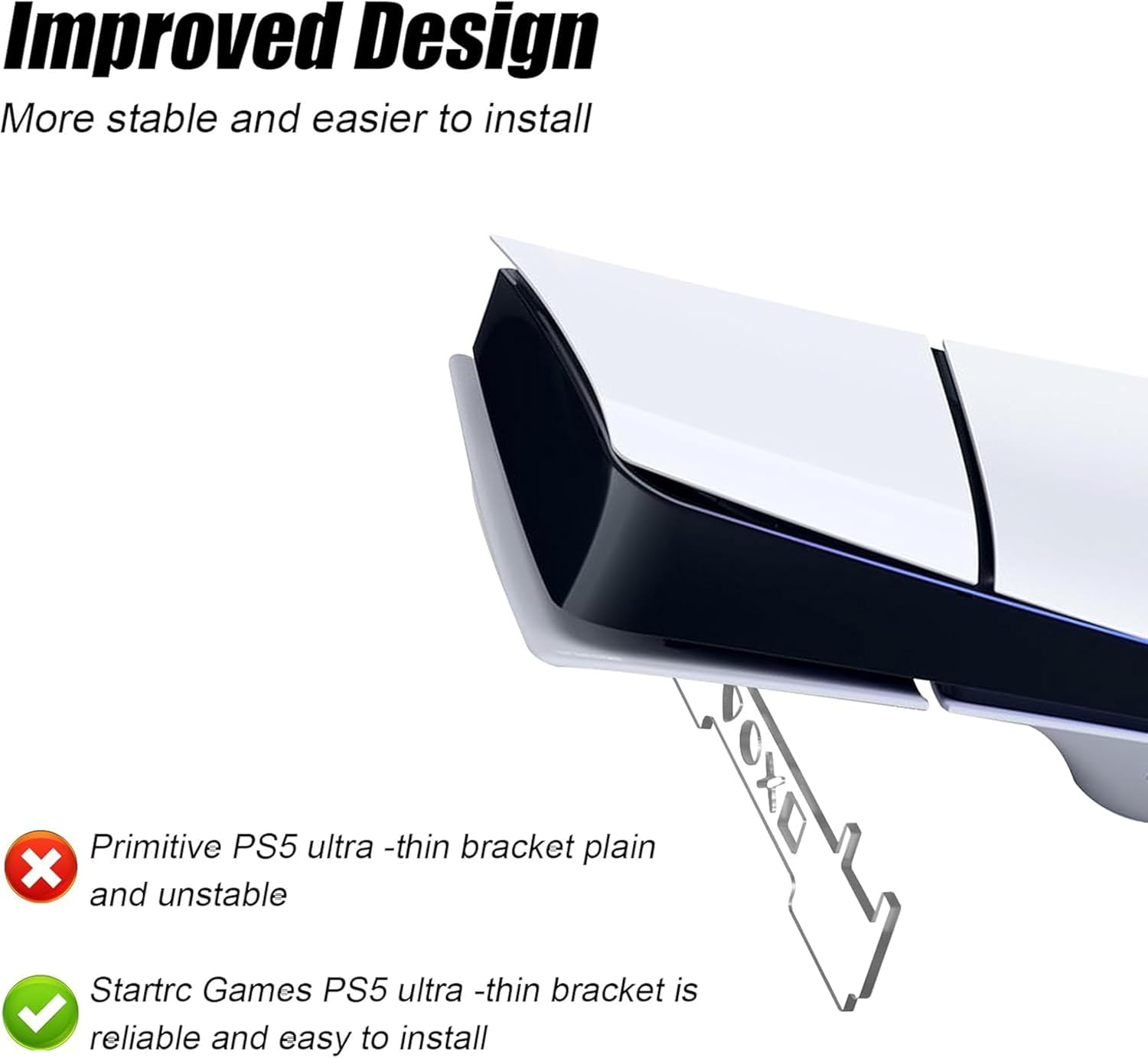 Horizontal Stand for PS5 Slim Console - Basic Bracket Accessories Compatible with Playstation 5 Slim Digital & Ultra HD Versions image number 2