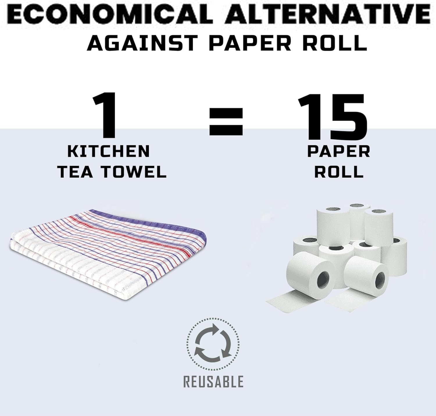 GABA 50Pcs Luxury Tea Towels Jumbo Size 50X70Cm Commercial Grade Heavy Duty 100% Cotton image number 4