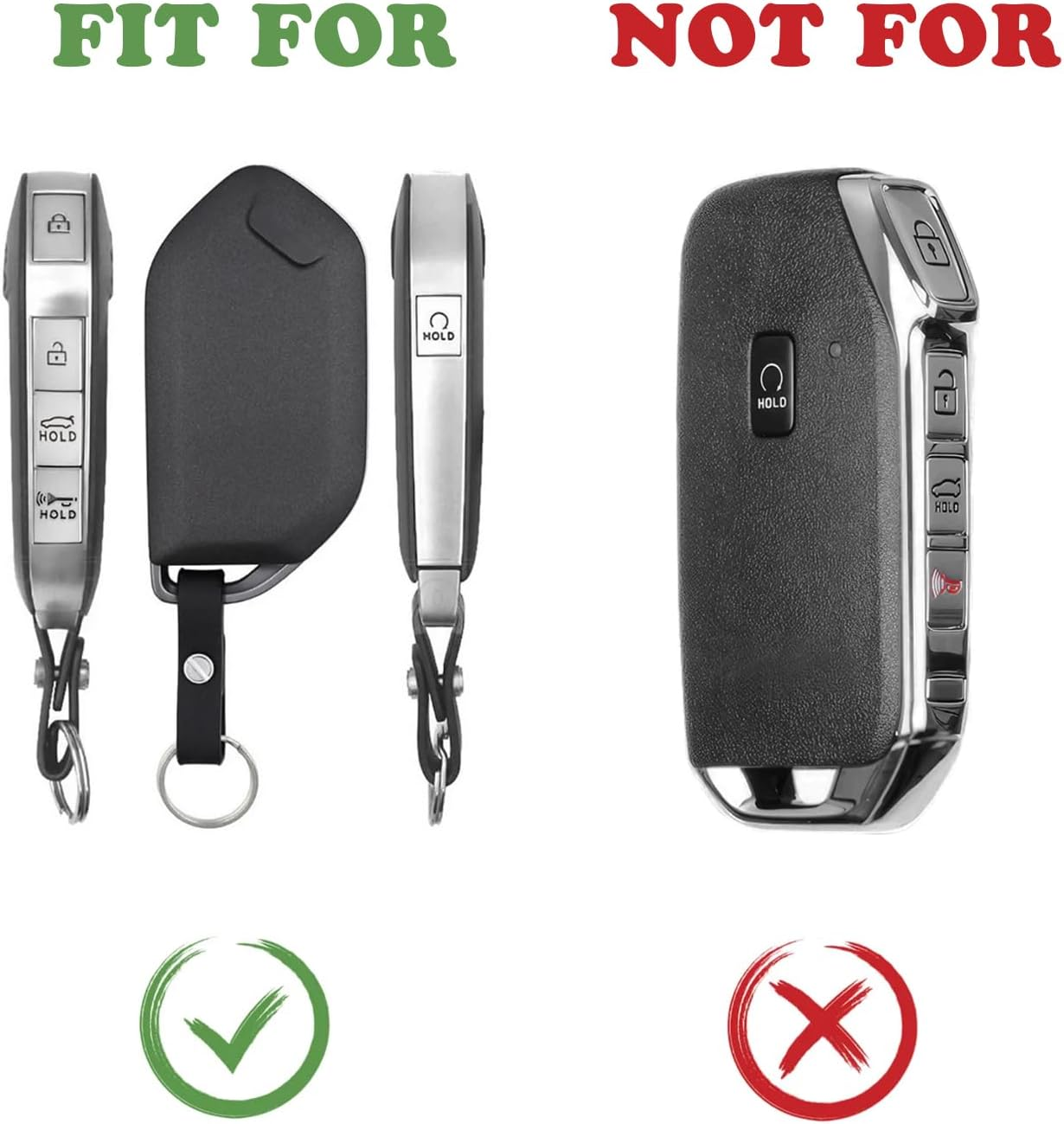 TANDRIVE 5-Button Key Fob Cover for Kia 2026 Sportage 2026 2025 K4 K5 Sorento Telluride 2022-2026, Silicone, 2-Pack, Black image number 1