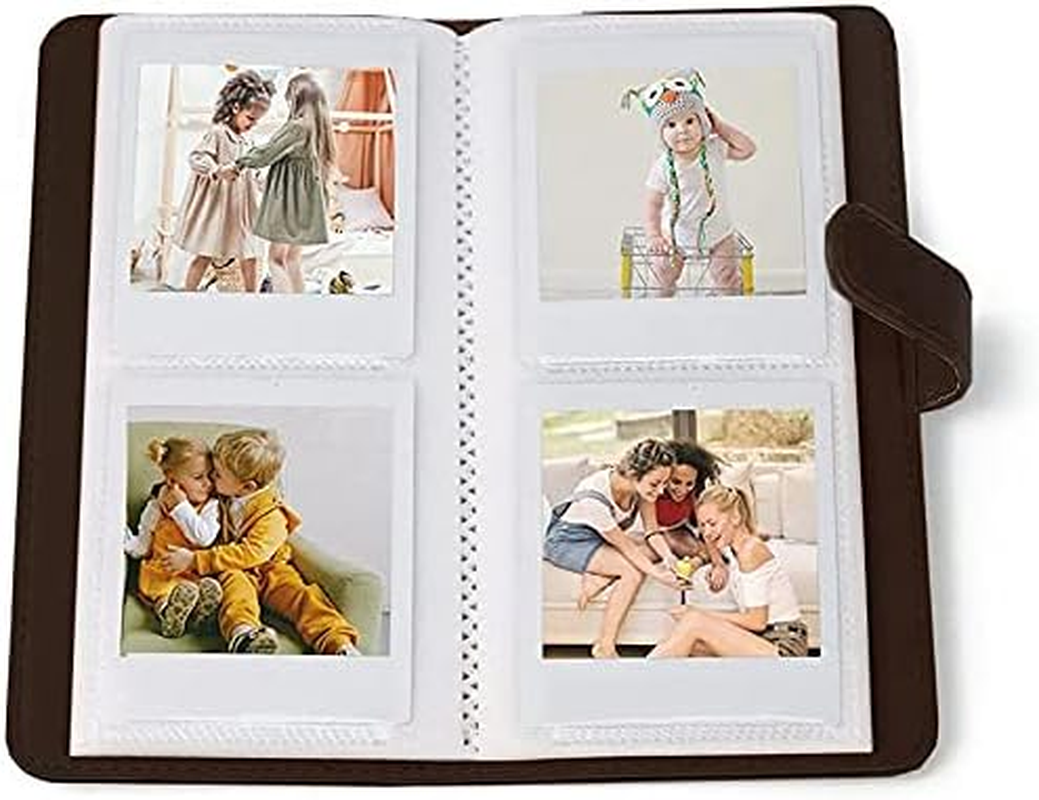 Mini Photo Album for Fujifilm Instax Square SQ6, 80 Pockets Premium PU Leather Film Wallet for Instax Square SQ1/SQ10/SQ20/SQ6 Instax Camera and SHARE SP-3 Polaroid Printer-White