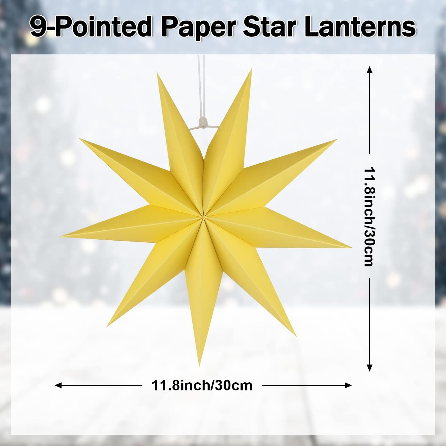 5Pack Paper Star Lantern Hanging Christmas Xmas Day Decoration for Wedding Birthday Party Home Decor (Multi-Colored) - Multicolor image number 6