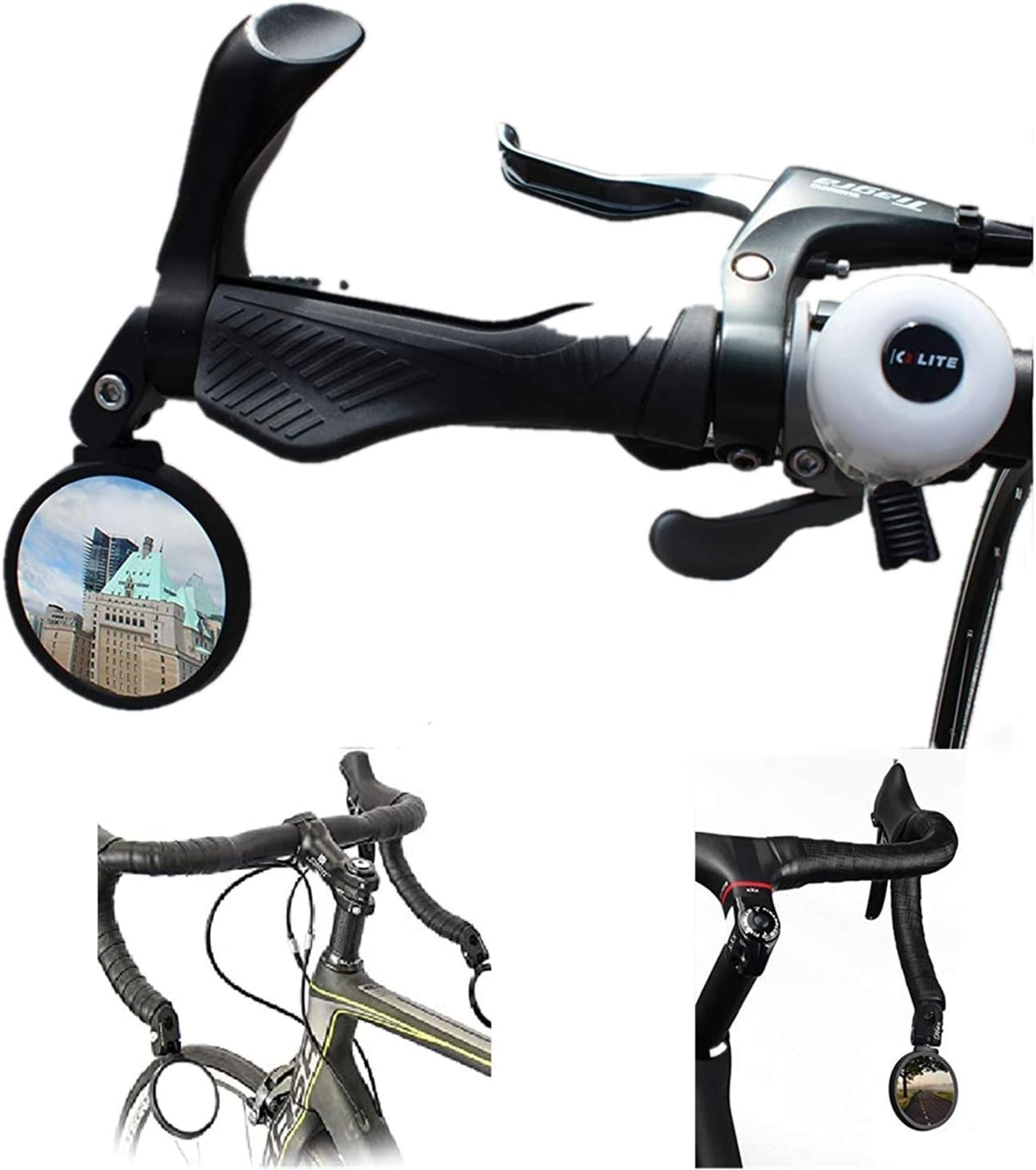 TANNOZHE Bike Mirror for Bar End,Flexible Bike Rearview Mirror Handlebar Bike Mirror Fits Handlebar of Hole inside within 18~23Mm Dia for Mountain Bicycle/Cycling/Scooter/Road Bike (1PCS) image number 2