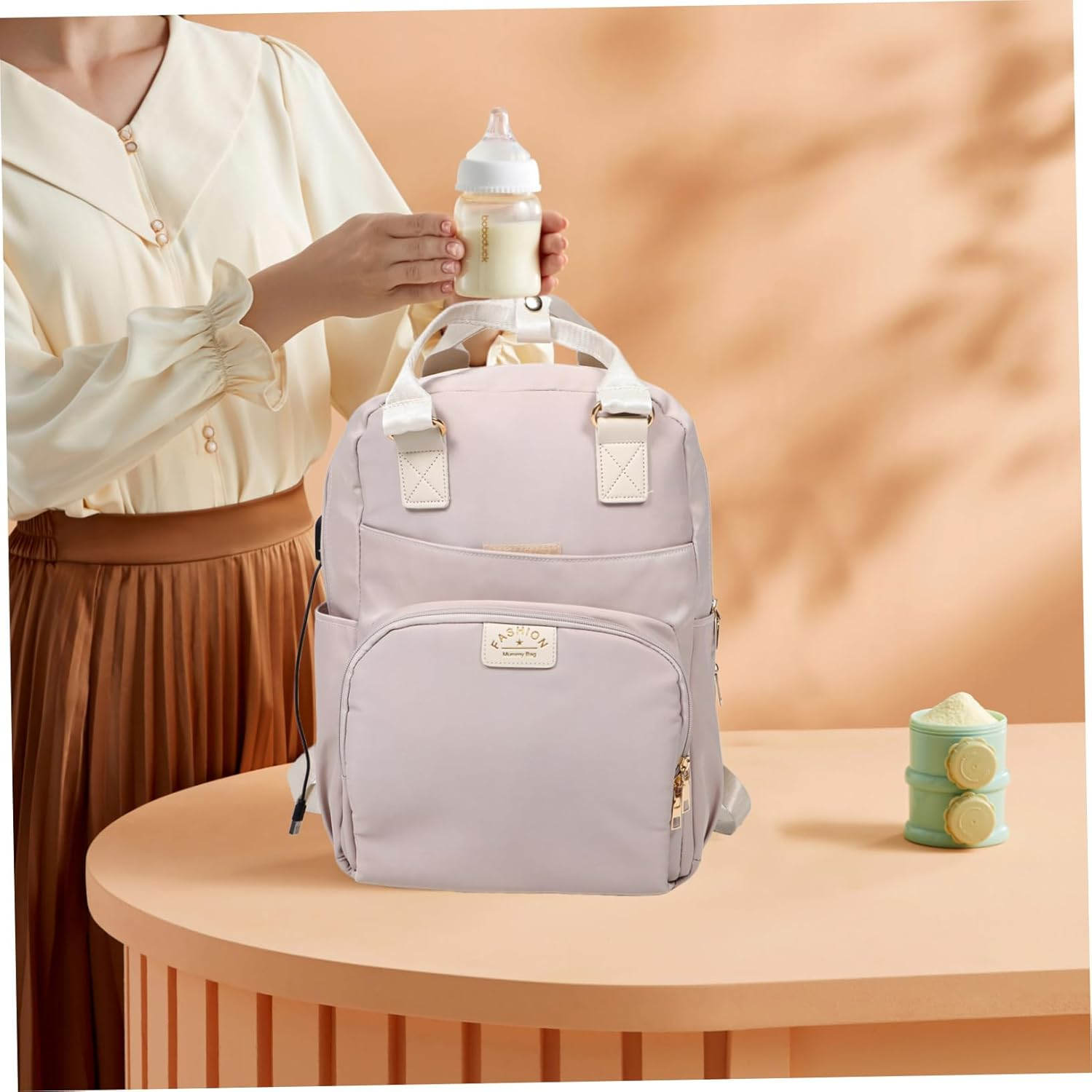 Holibanna Multi-Functional Diaper Bag Backpack Shoulder Diaper Bag for Mom Portable Travel Tote image number 4