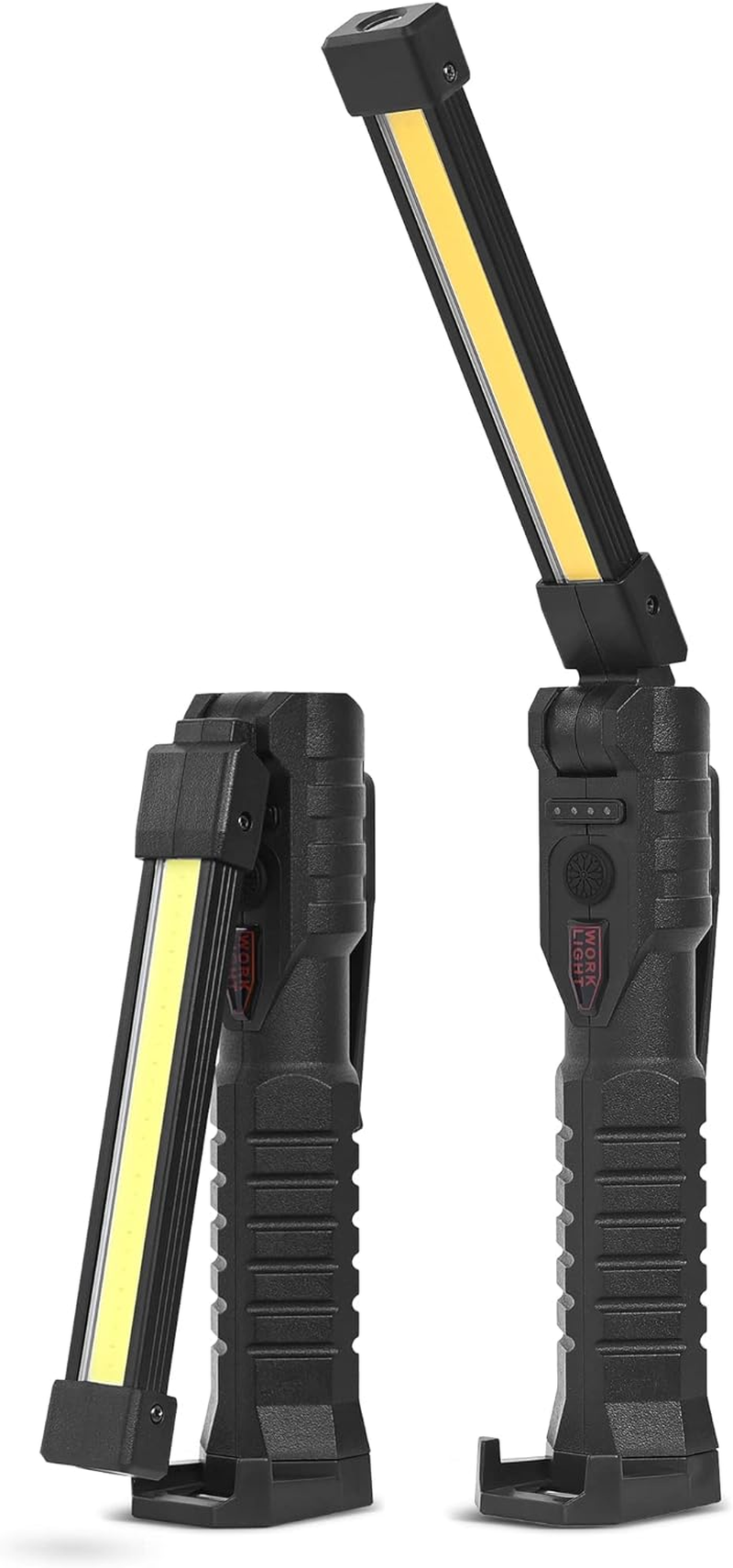 LED Rechargeable Torches Inspection Lamp,Vagocom Super Bright Flashlight Portable Battery Powered Work Light Tool with Magnetic Base 3 Color Light for Mechanic,Emergency,Christmas,Men Gift(2 Pack) image number 2