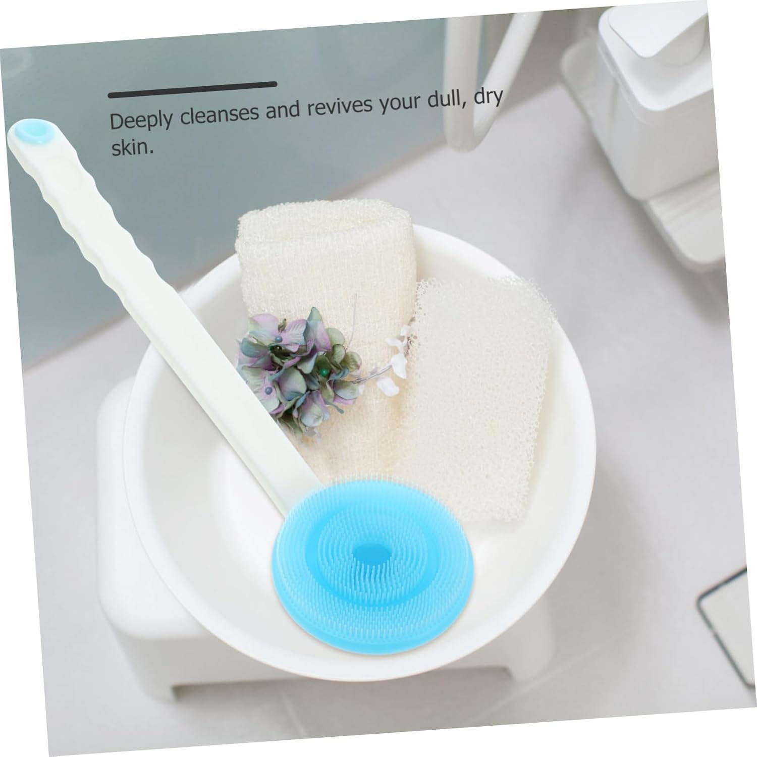 HAPINARY Shower Brush Long Handle Brush anti Bath Silicone Bath 360 Degree Rotary Deep Rub image number 4