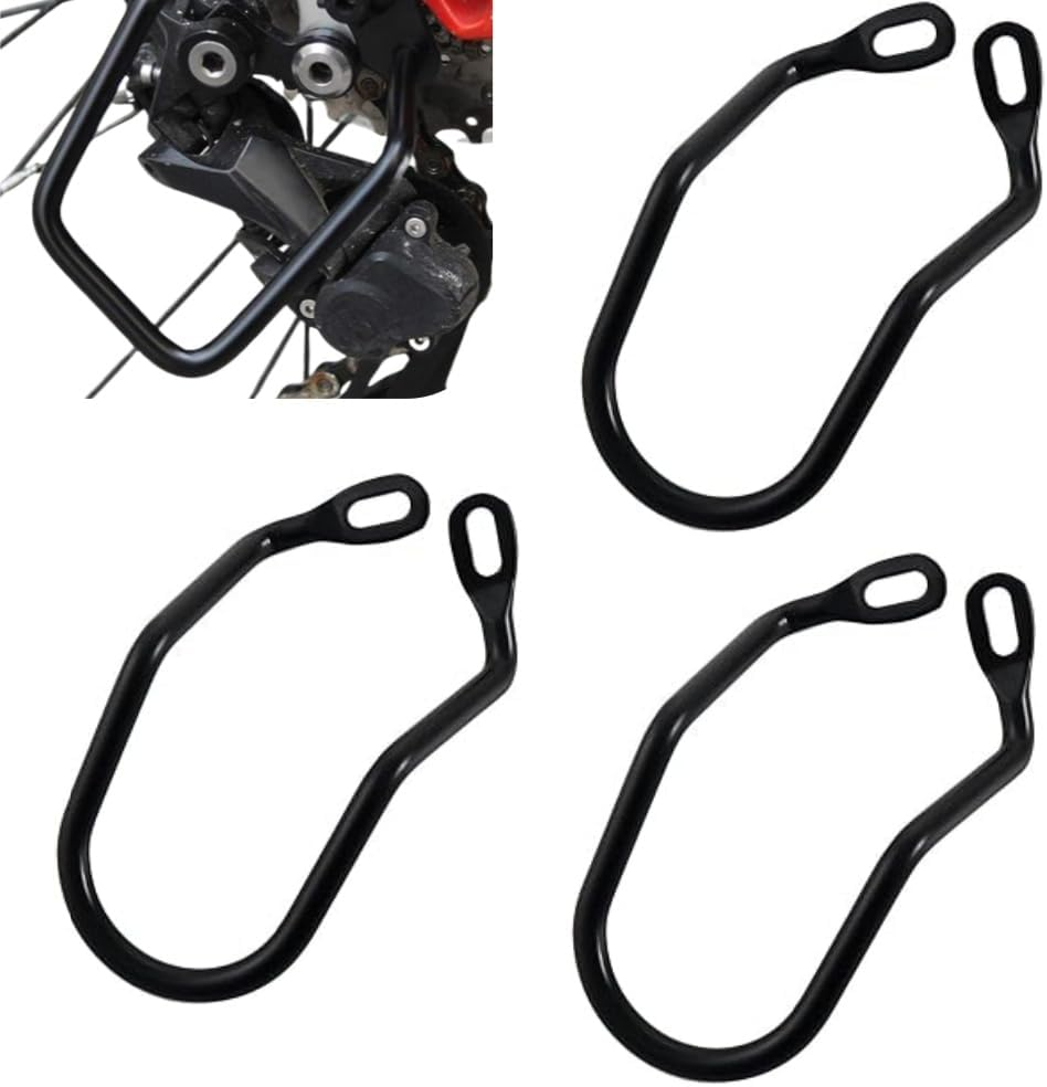 3Pcs Bicycle Rear Derailleur Protector, Steel Derailleur Guard, Bike Rear Derailleur Hanger Rear Gear Protector,Chain Stay Guard for Outdoor Mountain Road Cycling, Bike,Black Derailleur Guard, 150 Mm image number 1