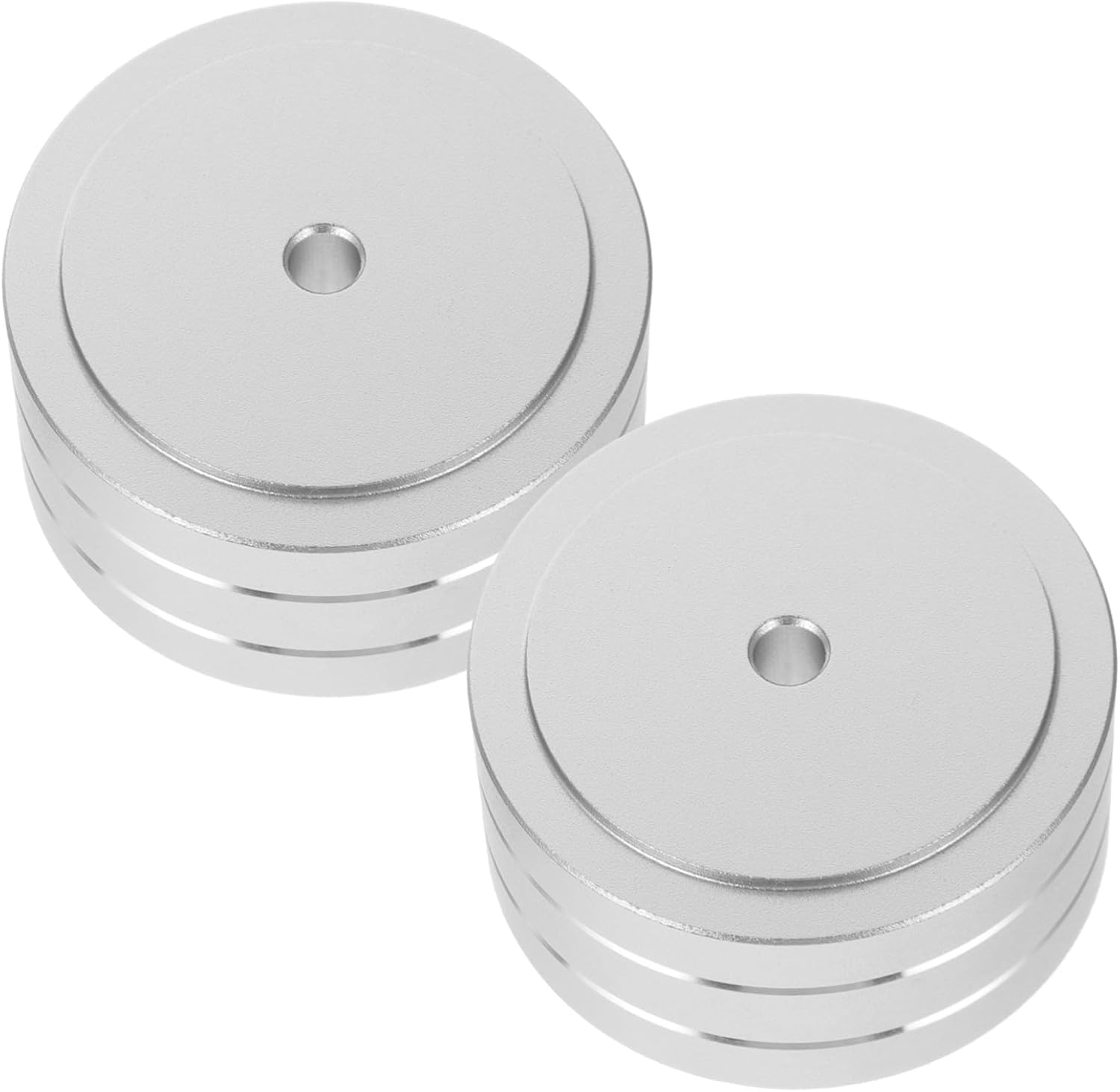 DOITOOL 2Pcs anti Vibration Amplifier Feet Pads Speaker Isolation Cushions Aluminum Alloy Silver Small Size for Hifi Audio Equipment Home Theater image number 3