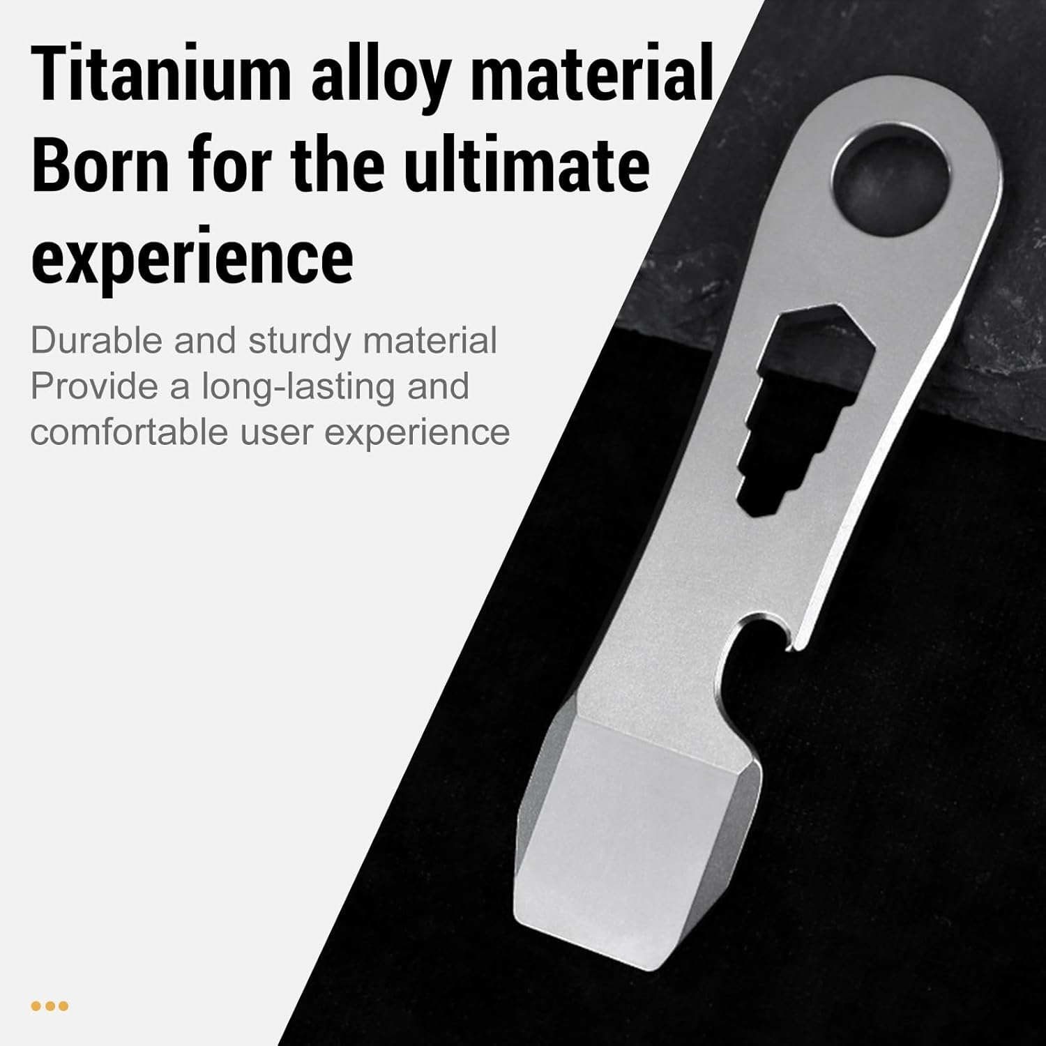 Titanium EDC Pry Bar Bottle Opener Keychain Pry Bar Nut Wrench, Screwdriver, Bicycle Hub Spoke Wrench Multi Tool, Equipment Tools for Camping, Hiking image number 1