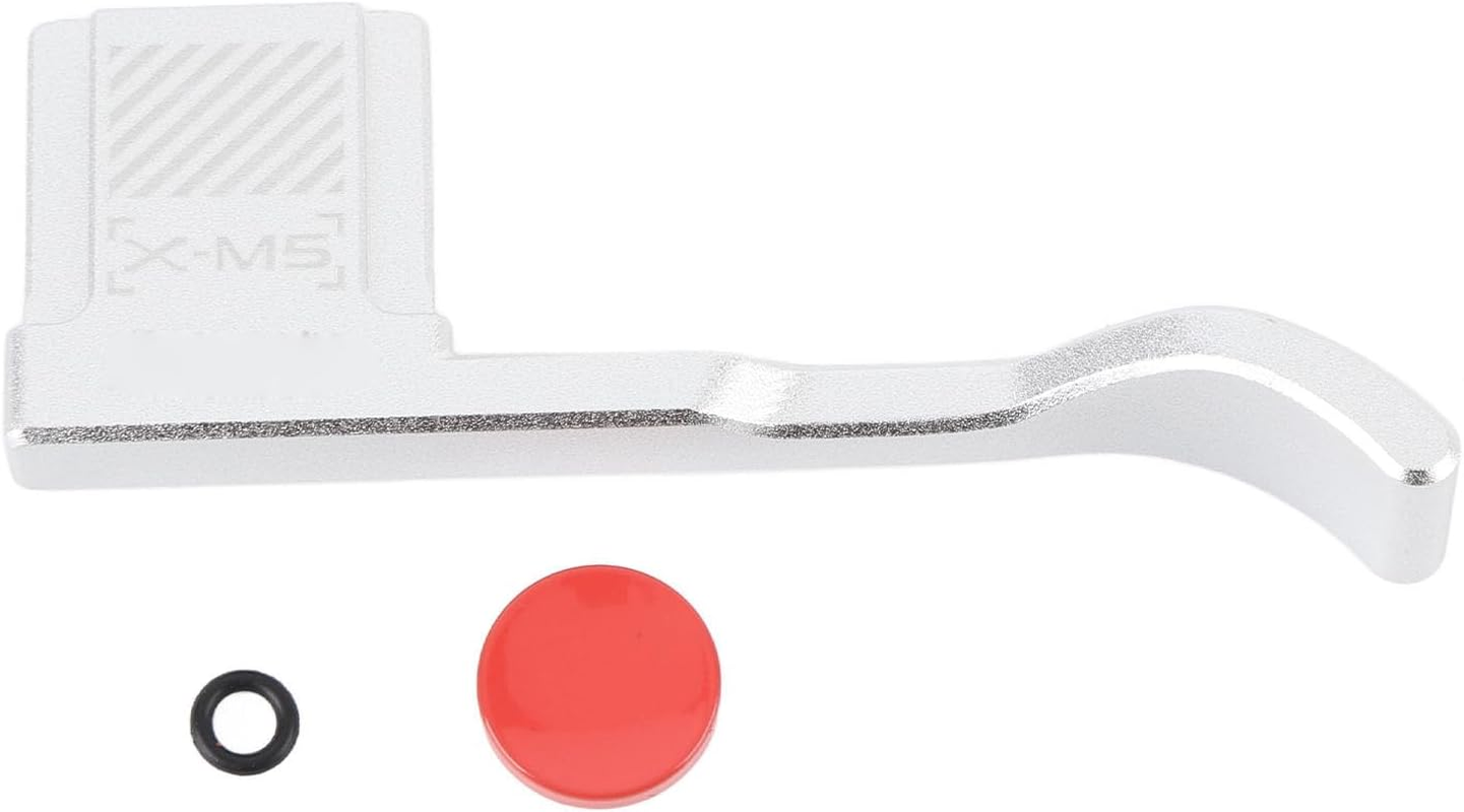 X-M5 Thumb Grip, Aluminum Alloy Metal Hot Shoe Thumb up Rest Support Grip for X-M5 Camera, with Shutter Release Button, Silver image number 2