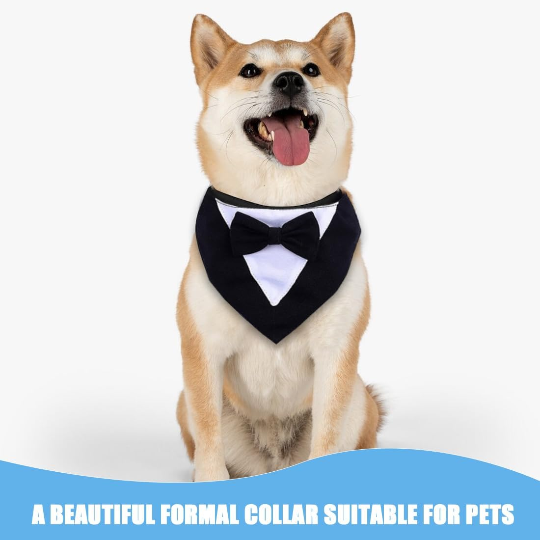 Dog Tuxedo Bandana, Dog Bandana, Dog Wedding Bandana, Formal Dog Tuxedo Bandana, Adjustable Dog Tie, Dog Bowtie, Dog Tuxedo Bandana