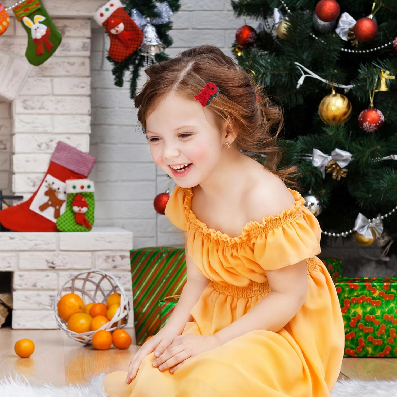 Ipetboom Cute Dinosaur Hair Clips, Pack of 10 Cute Animal Hair Clip, Crochet Snap, Hair Clips, Hair Pin, Dinosaur Hair Accessories, Gift for Girls Hair Decorations image number 2