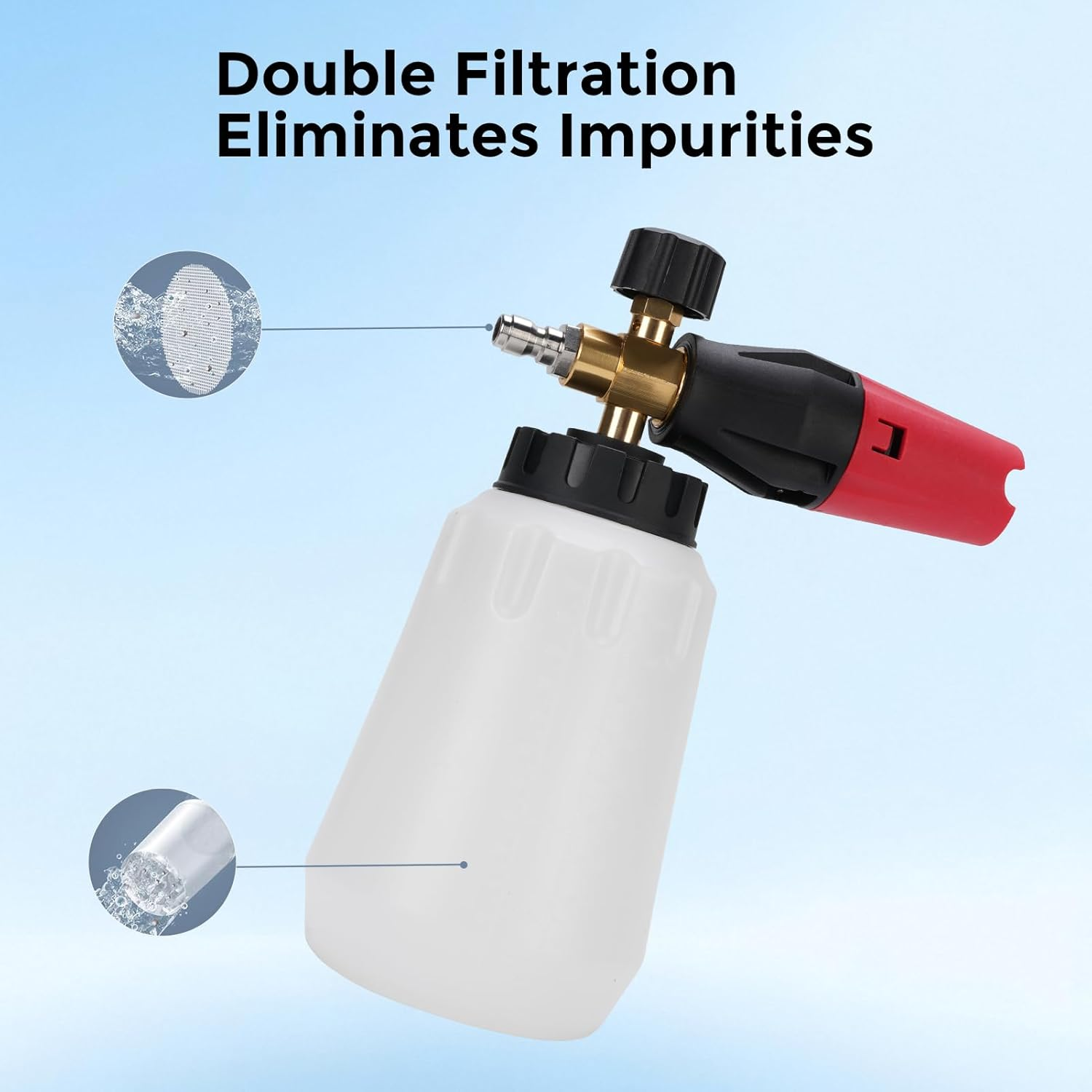 Foam Cannon for Pressure Washer, 1/4 Inch Quick Connector, Car Wash Foam Gun with 5 Pressure Washer Nozzle for Car Washing and Cleaning image number 4