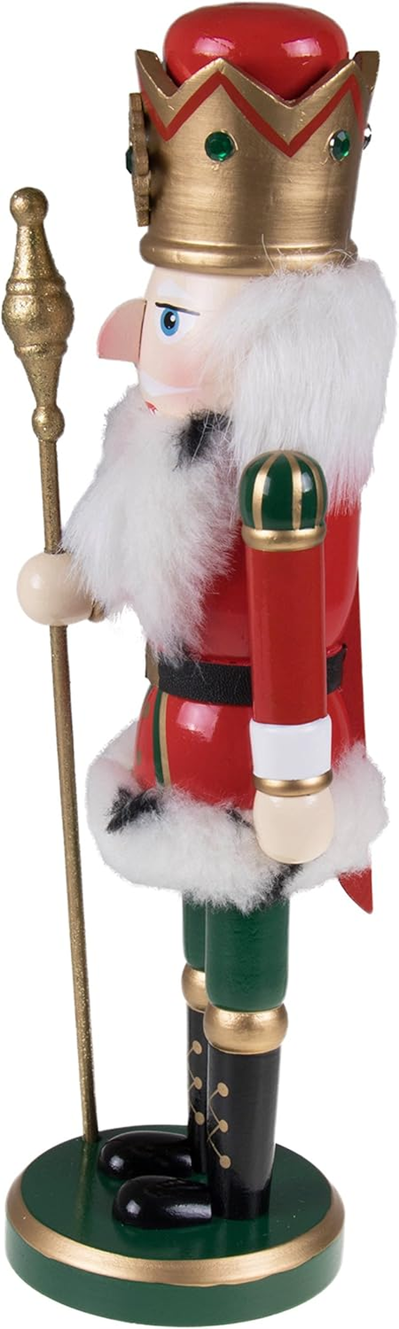 Traditional Wooden Nutcracker King by Clever Creations Sceptre and Crown Festive Christmas Decor 36Cm Tall Perfect for Shelves and Tables image number 5