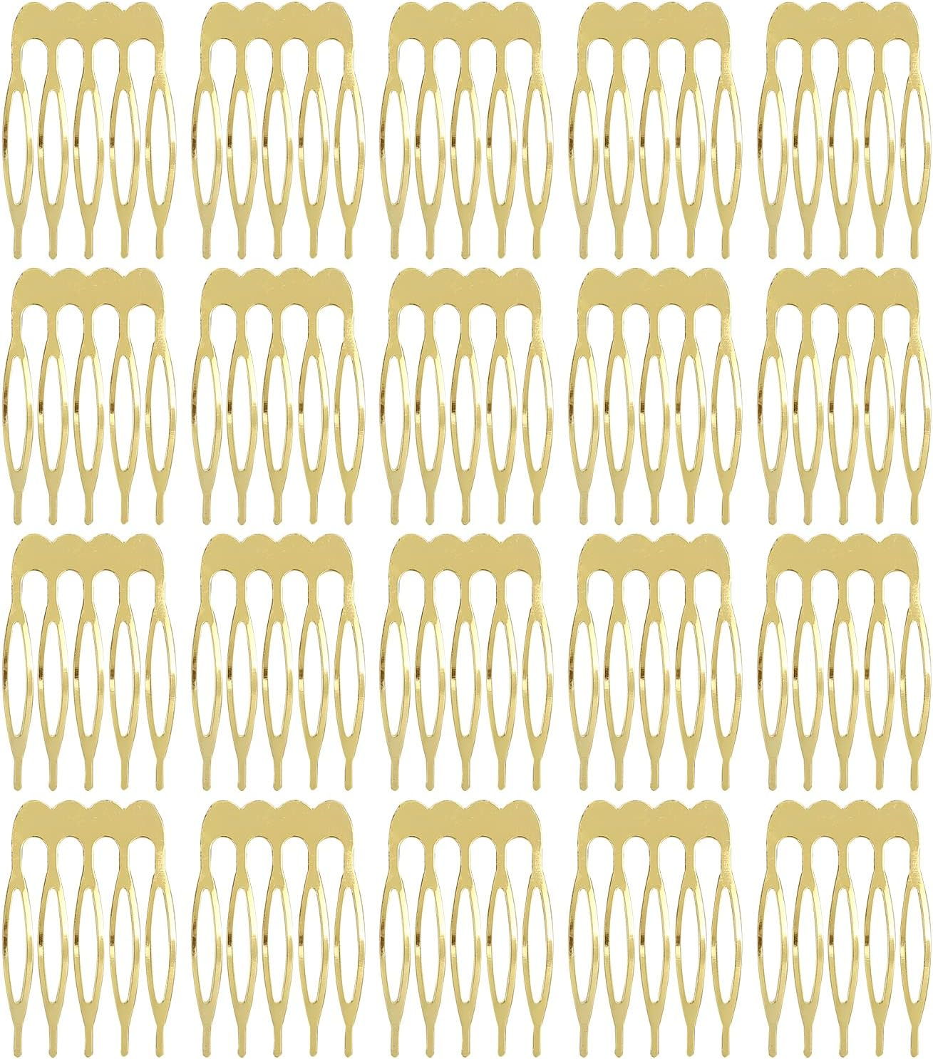 Pack of 20 Bulk 5 10 Teeth Silver Metal Side Hair Combs Plain Blank Craft DIY Wire Sliding Combs Wedding Bridal Veil Combs Decorative Headwear French Twist Updo Clips