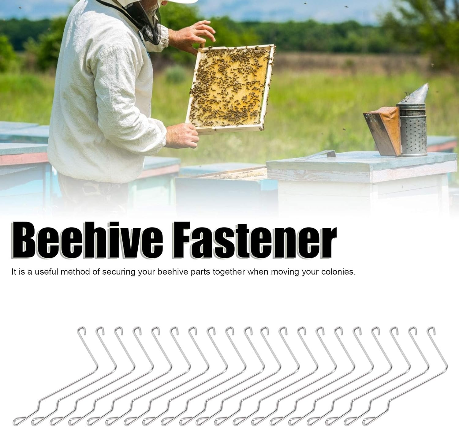 Beehive Spring Clip, Beehive Connectors Easy to Transport with 20 X Beehive Connectors for Beekeeping Farms for Beekeepers image number 4