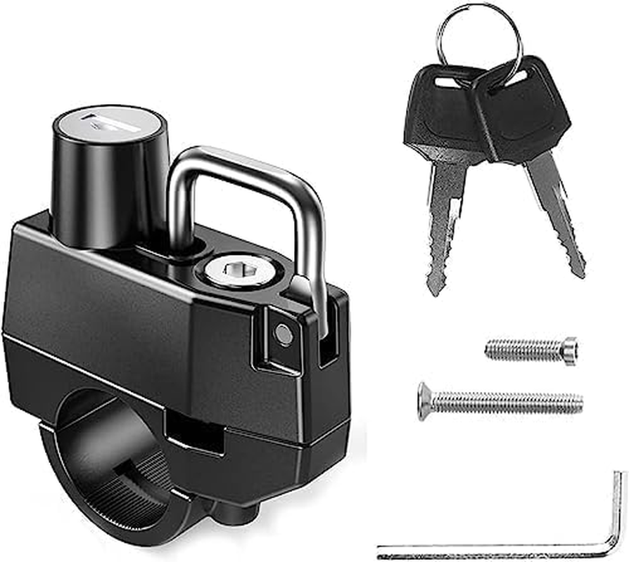 Motorcycle Helmet Lock, Scooters and Bicycle anti Theft Safety Lock with 2 Keys for 22-28Mm Handlebar image number 3