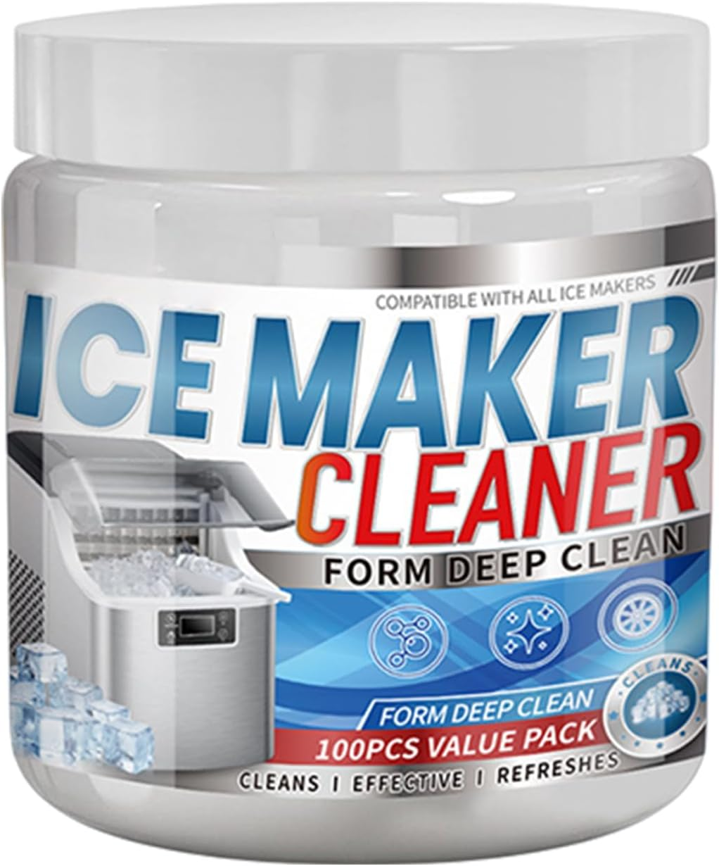 Active Ice Machine Cleaner Tablets,100-Piece Active Scale Remover,Countertop Ice Maker Descaler Tablets | for Kitchen Appliance Coffee Maker Cooler Refrigerator Restoration image number 1