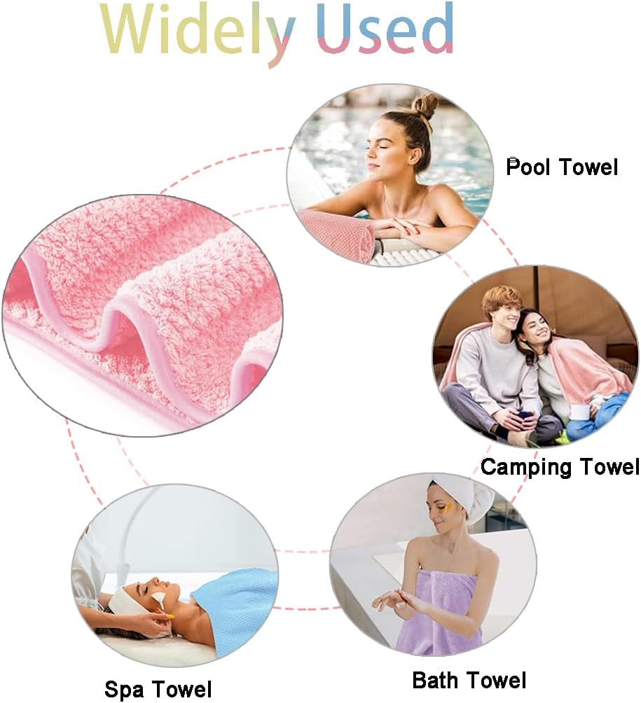 4PCS Microfiber Bath Towel Set | 27.5X55 Inches | Ultra-Soft & Absorbent | Quick-Dry Towels for Bathroom, Pool, Beach, Swim, Yoga | Everyday Use Large Towels image number 2