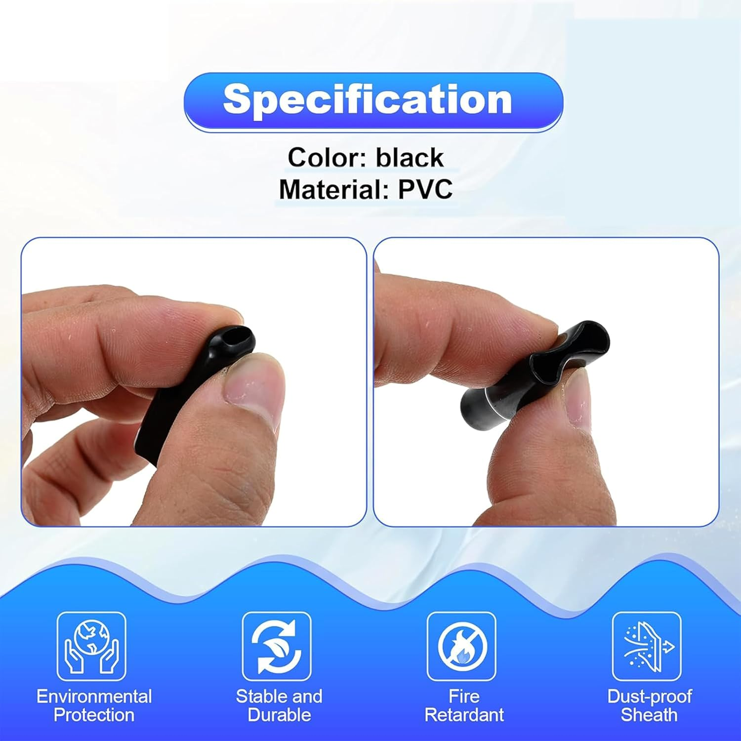 Fokmuaex 12Pcs Waterproof & Dustproof Cover for Anderson 50A Plug, Cable Sheath Protector Jacket for Electrical Connectors (Black) image number 2