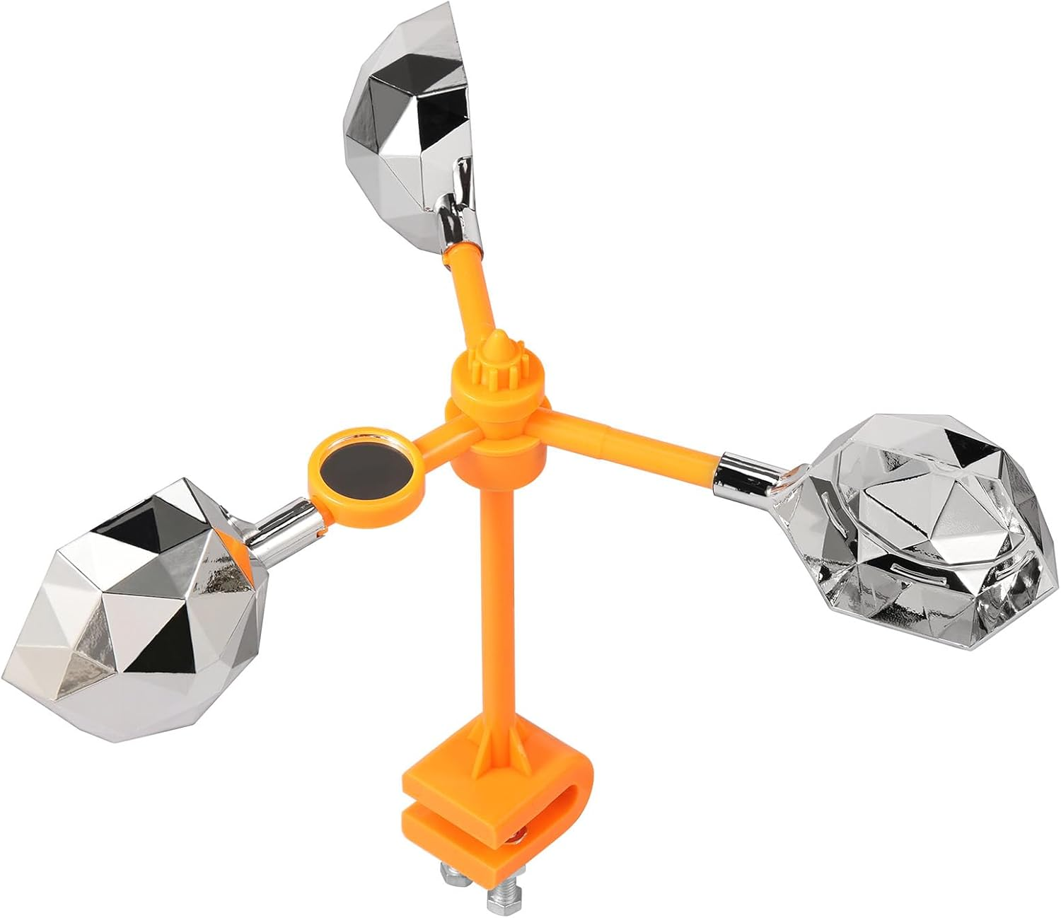 Fwqofvk 360&deg; Reflective Bird Deterrent Wind Powered Bird Reflector Efficient Bird Deterrent Device Bird Spinning Reflectors Decorations to Scare Birds Away for Garden Yard (Base Model)