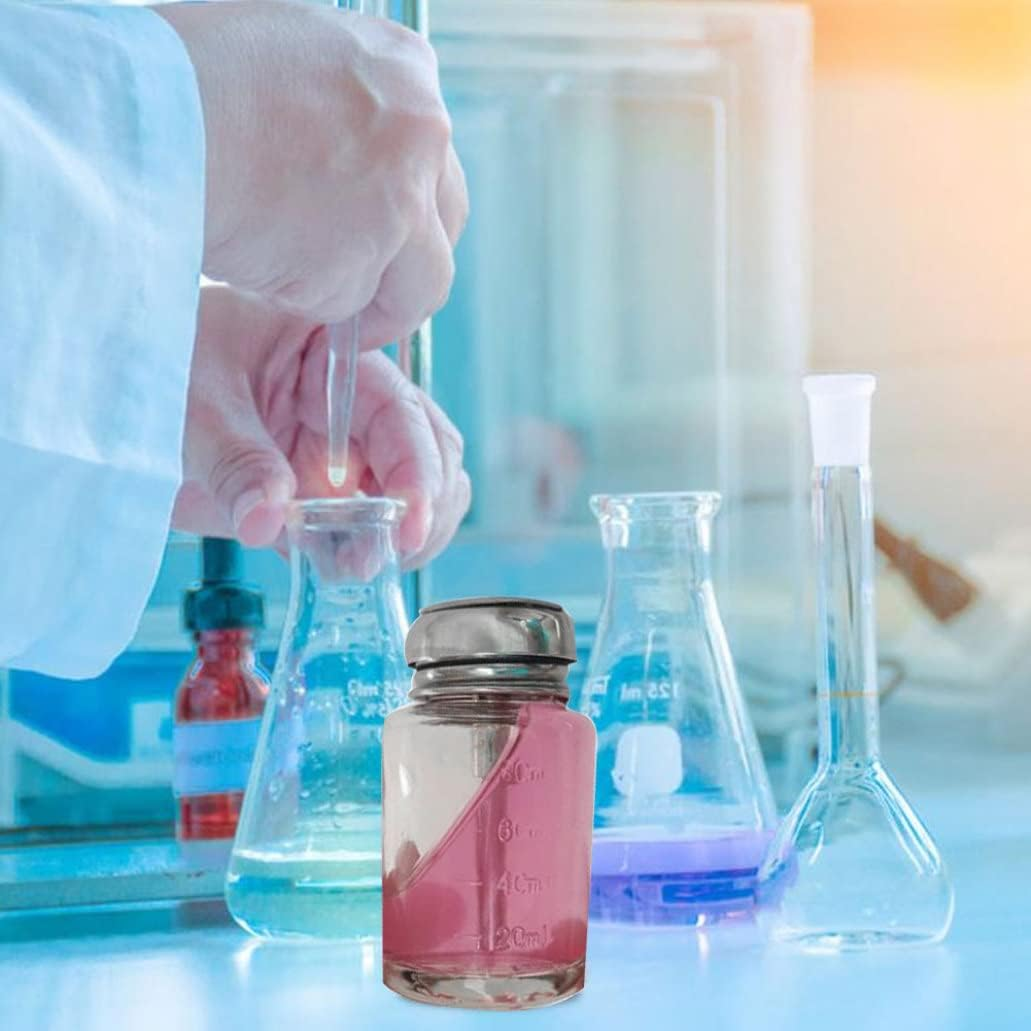 Push Glass Bottle Push down Pump Alcohol Dispenser for Nail Polish Makeup Remover 80ML image number 6